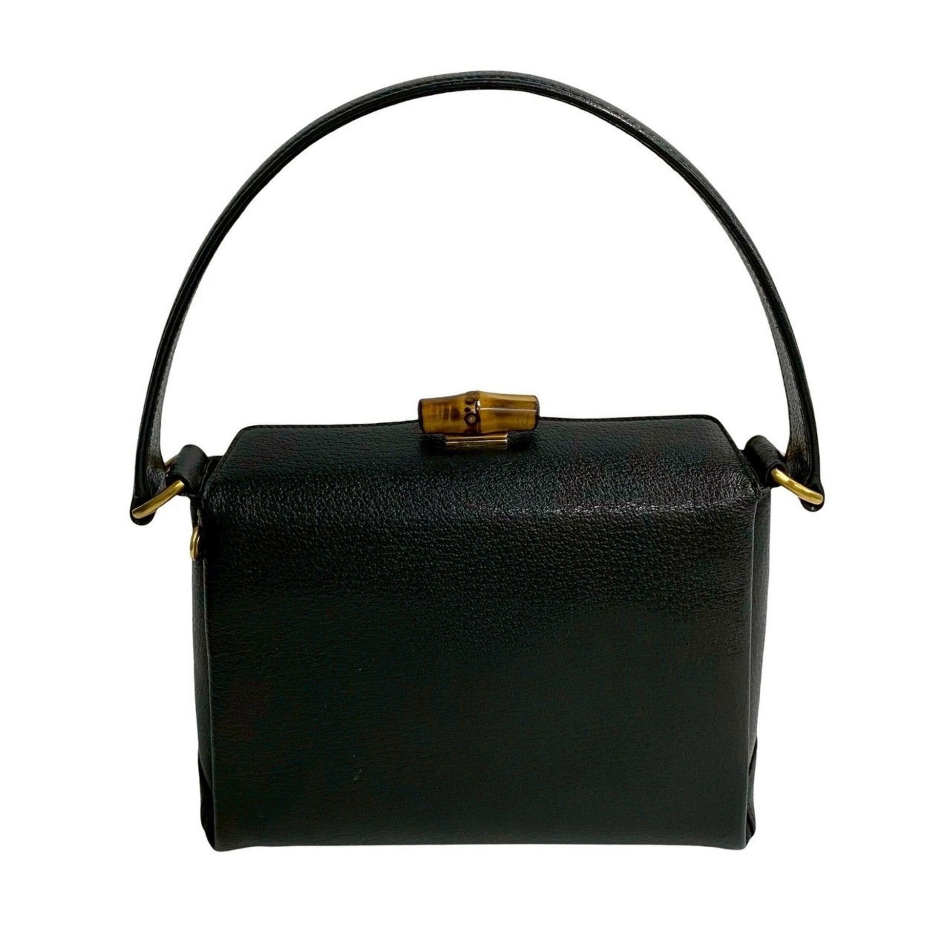 Gucci Black Leather Handbag Tote Bag