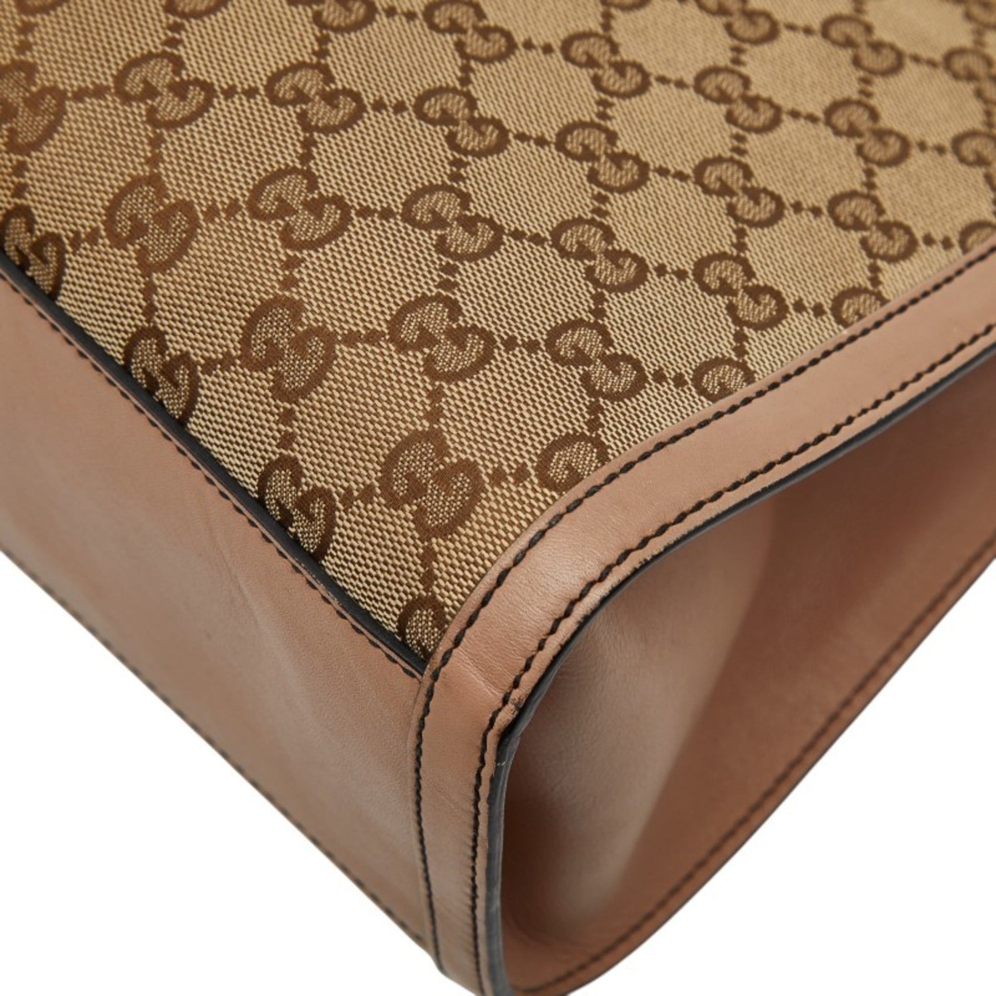 Gucci Gg Canvas Beige Pink Gg Canvas Leather Shoulder Bag