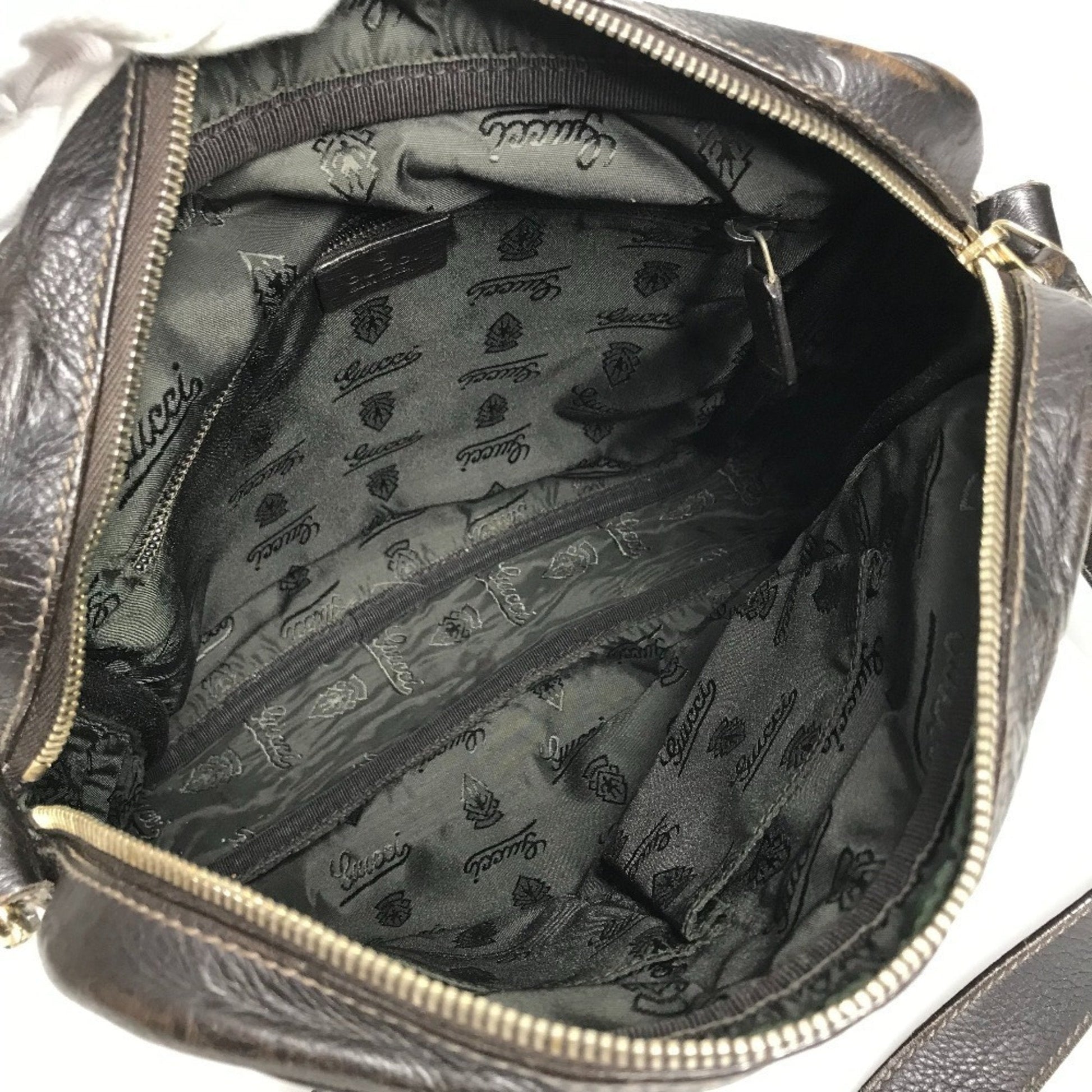Gucci Brown Leather Pochette Shoulder Bag