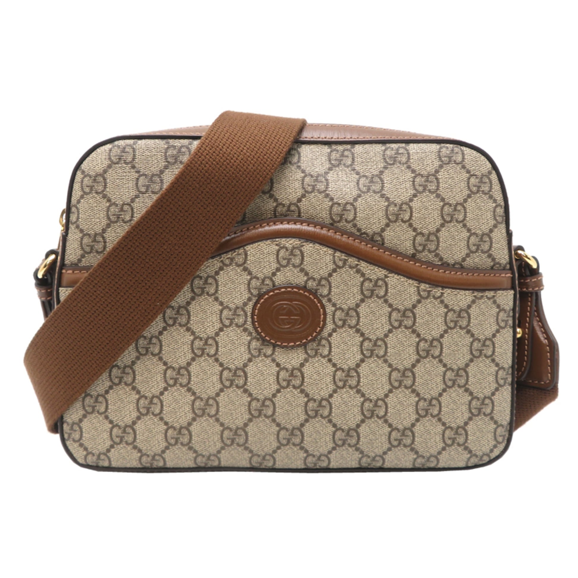 Gucci Beige Gg Supreme Leather Shoulder Bag