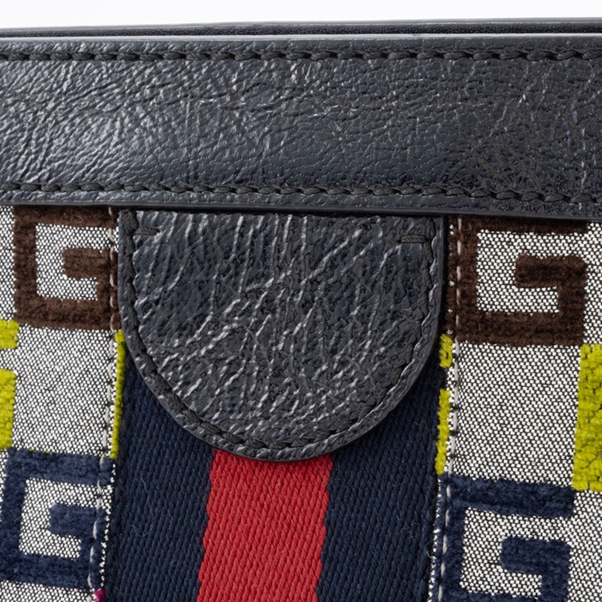 Gucci Multi-Color Canvas Leather Shoulder Bag