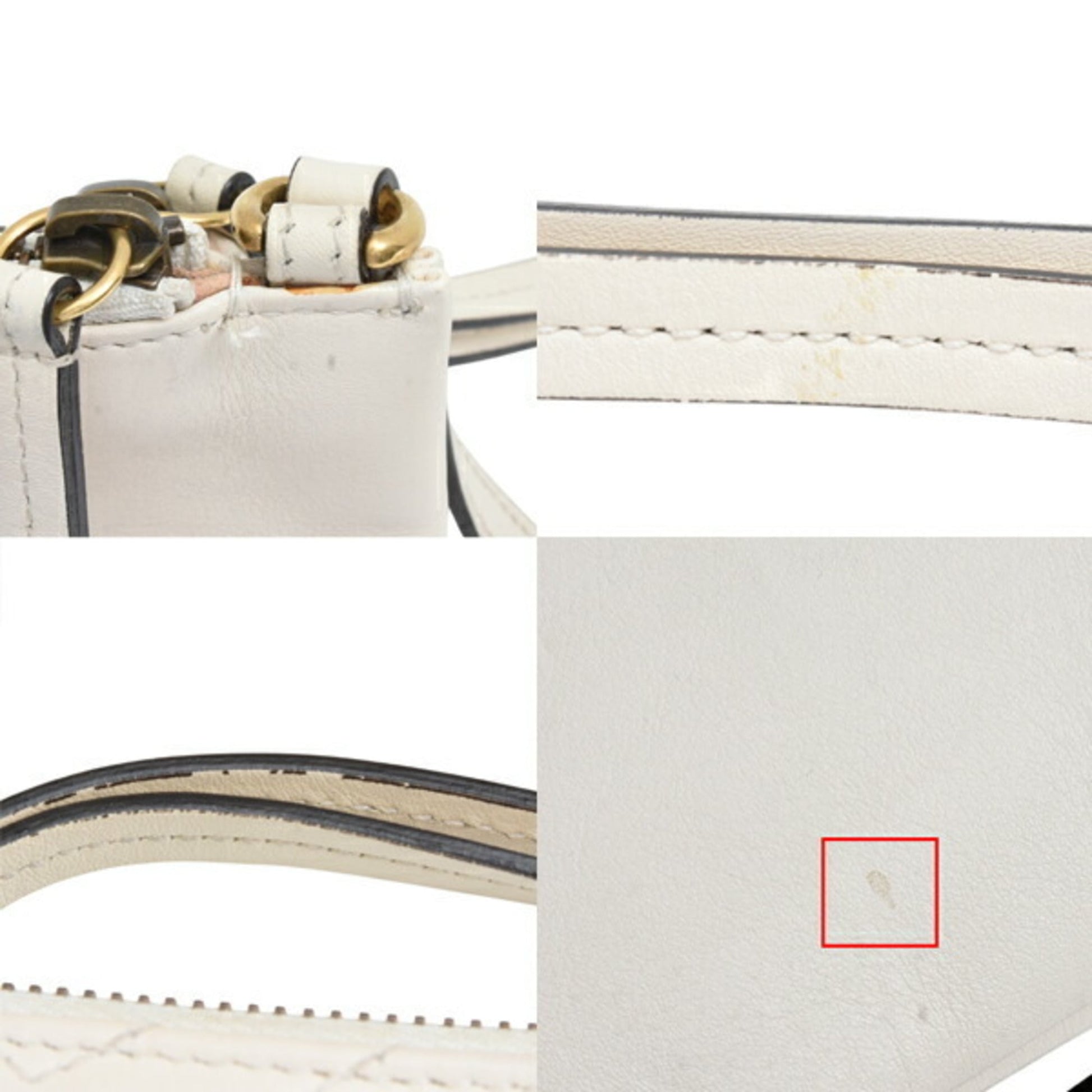 Gucci White Leather Pochette Pouch Shoulder Bag