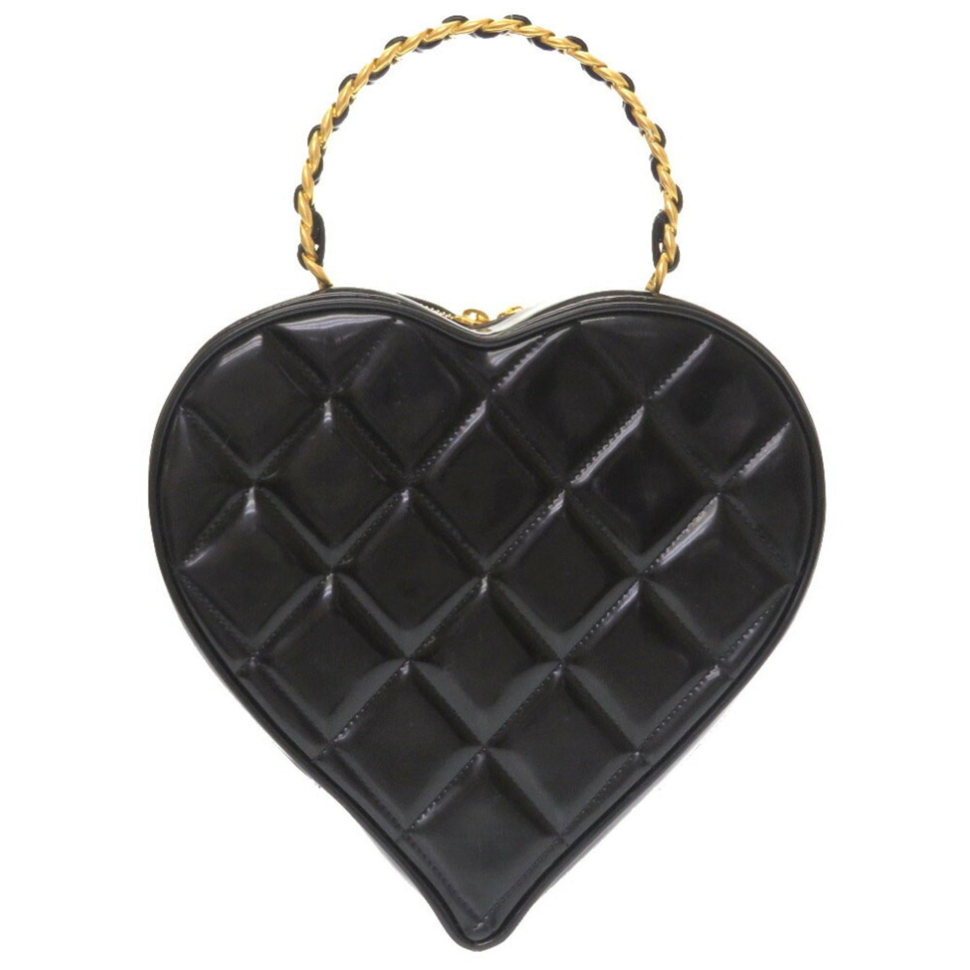 Chanel Heart Vanity Matrasse 3rd Patent Black Bag Coco Mark 041 CHANEL