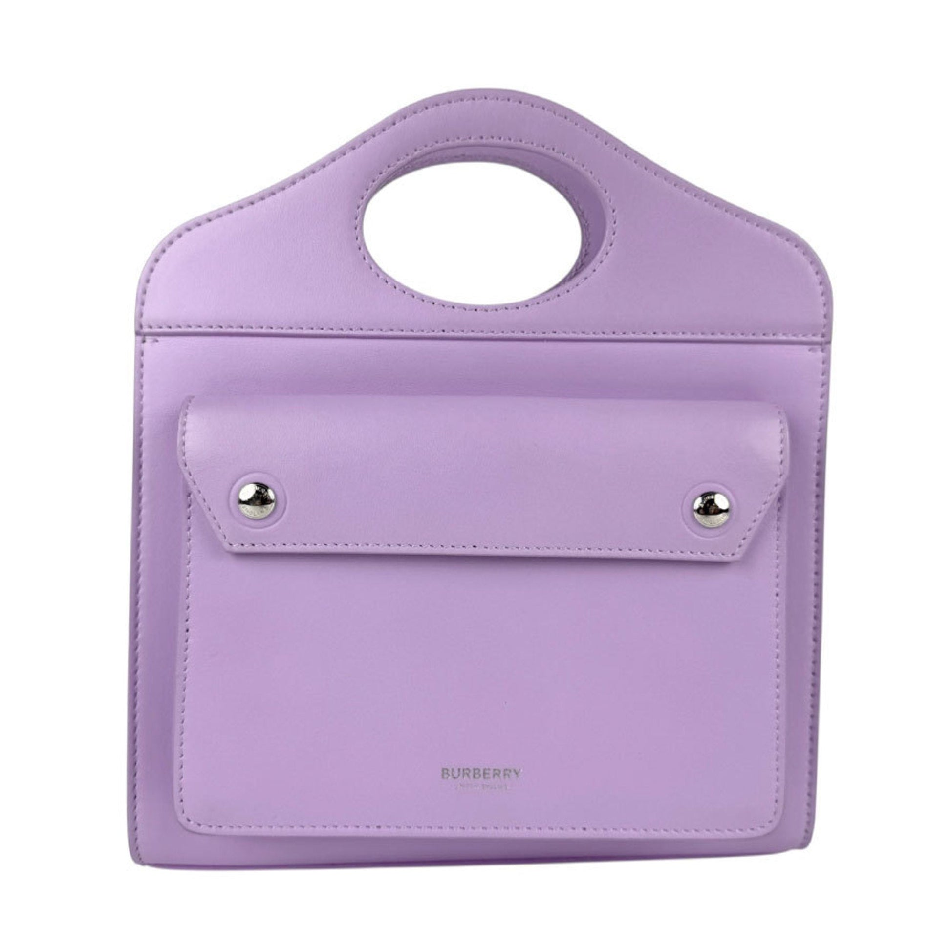 Burberry Handbag Shoulder Bag Leather Purple