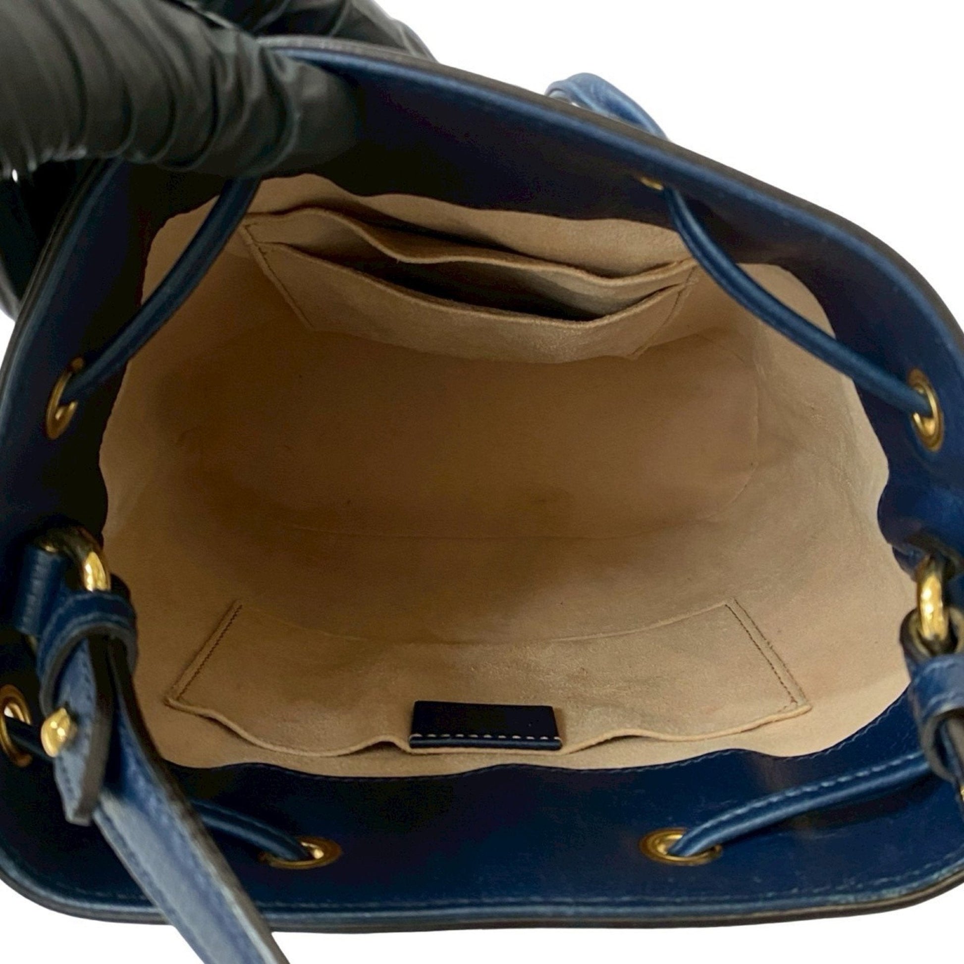 Gucci Navy Red Color Leather Shoulder Bag