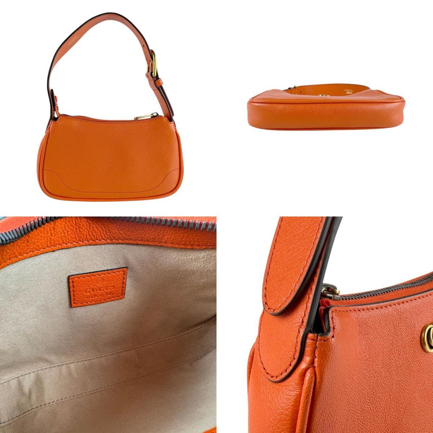 Gucci Orange Leather Handbag
