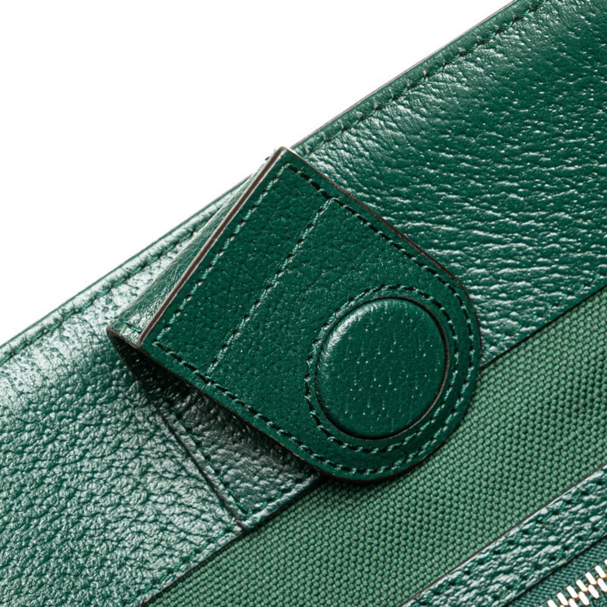 Gucci Ophidia Beige Green Multi-Color Canvas Leather Tote Bag