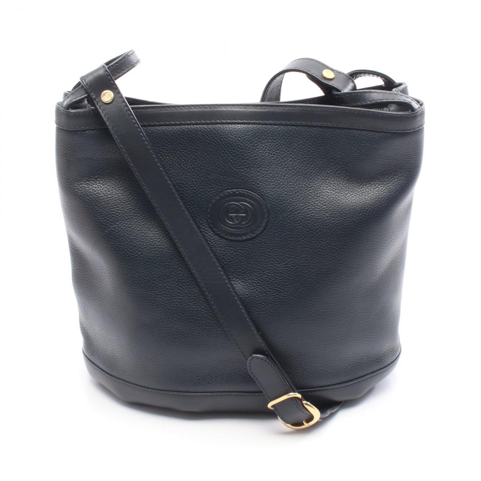 Gucci Navy Leather Shoulder Bag