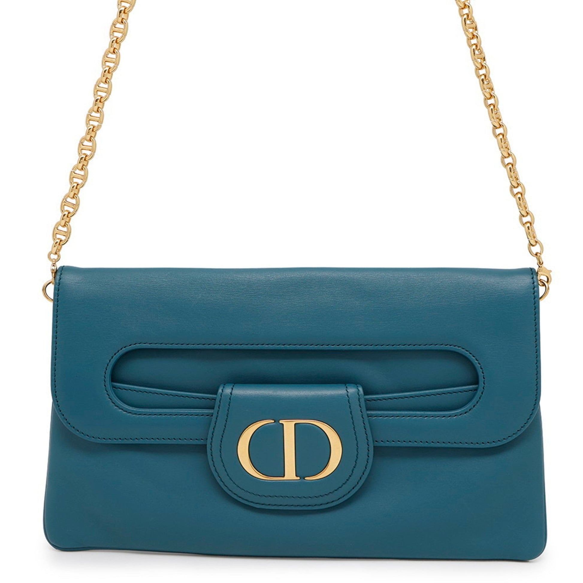 Dior Handbag Christian Shoulder Bag 2 Leather Blue