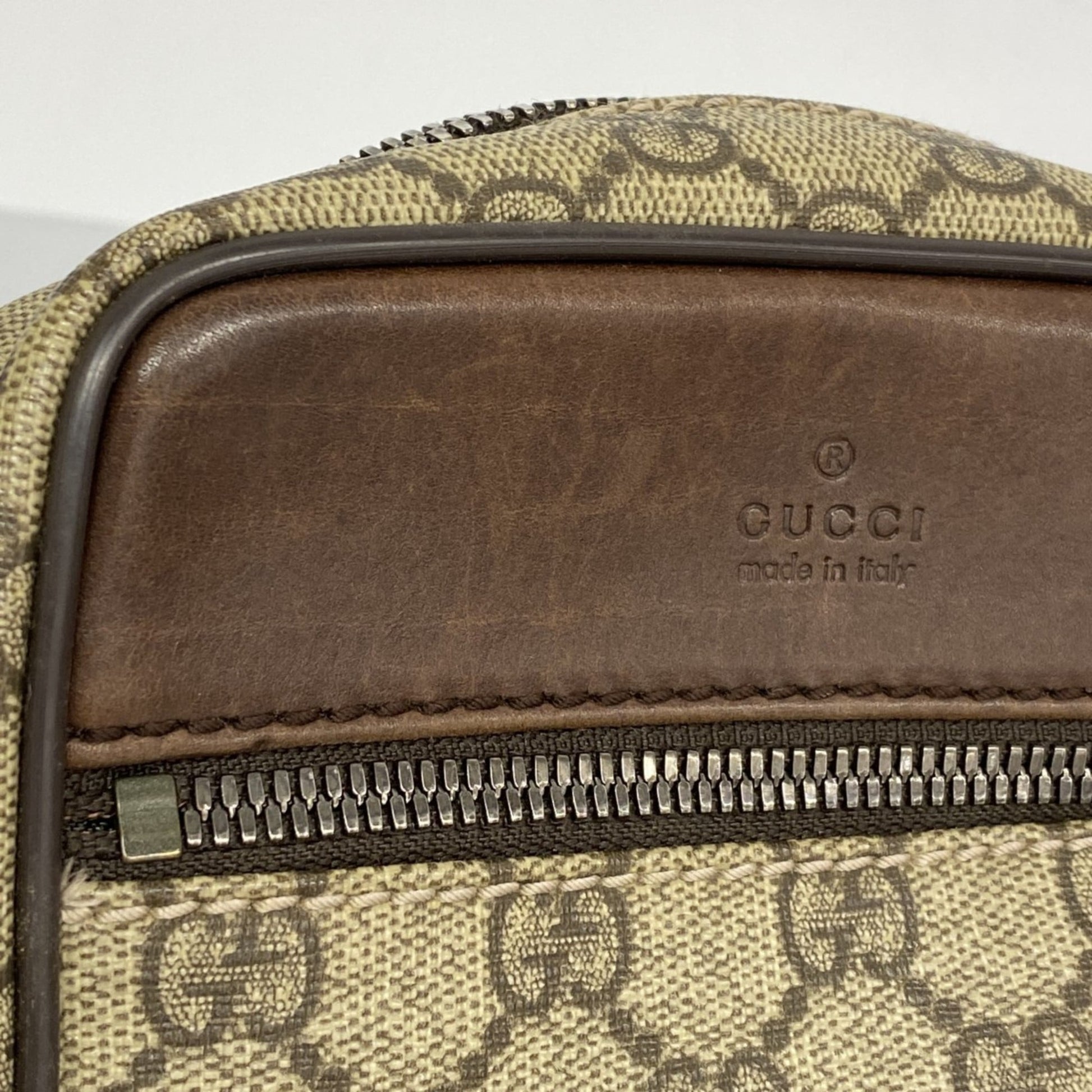 Gucci Beige Brown Pvc Shoulder Bag