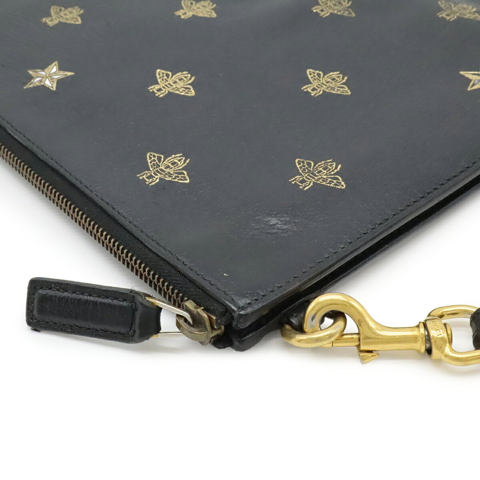 Gucci Black Leather Clutch Bag Pouch