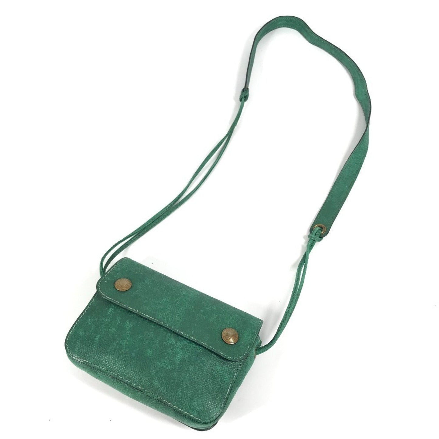 Hermes Pochette Shoulder Bag Leather Green