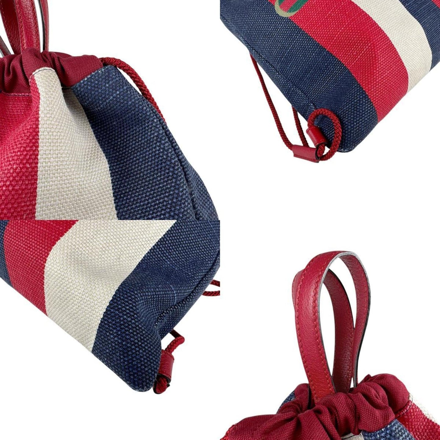 Gucci Blue Red Color White Backpack