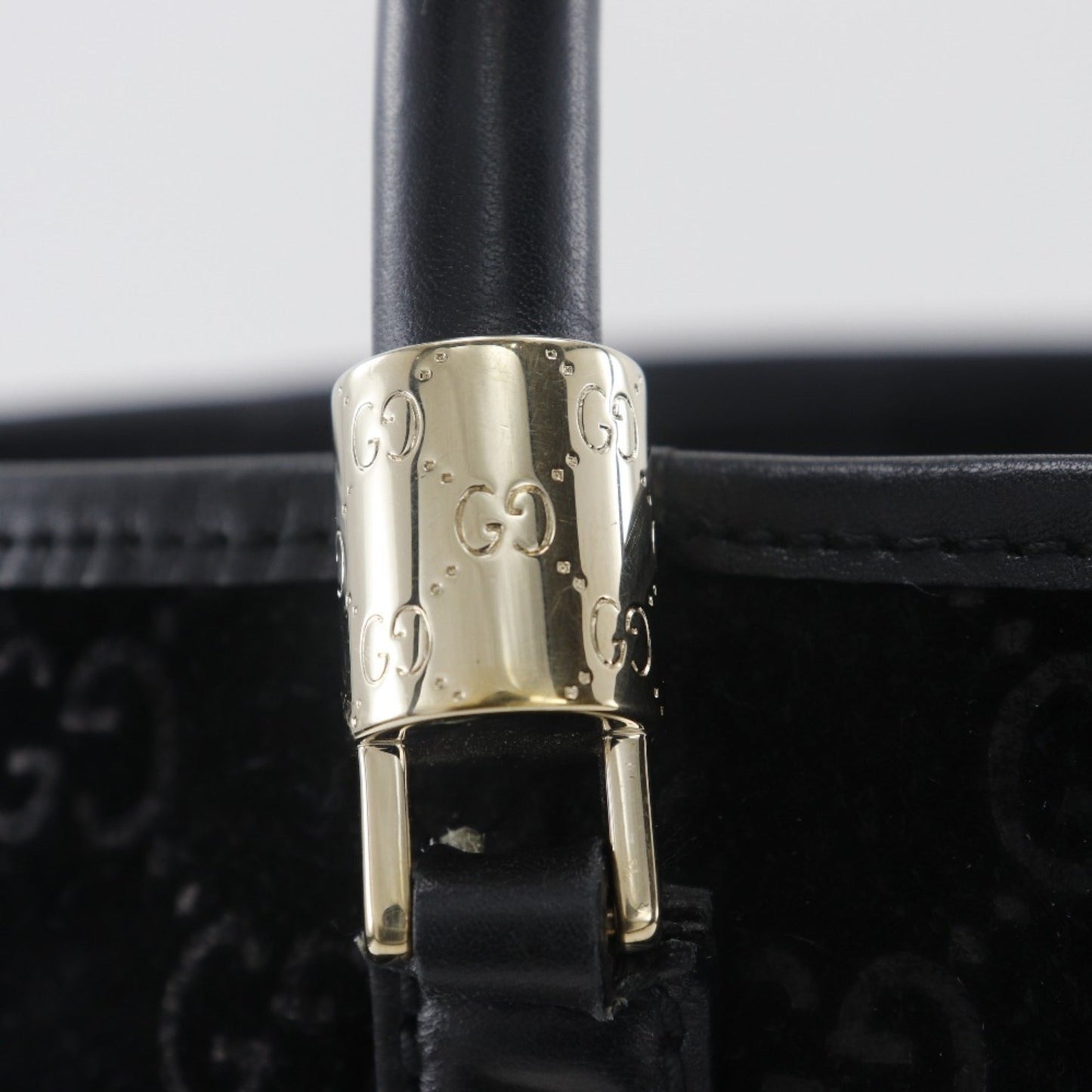 Gucci Black Suede Tote Bag