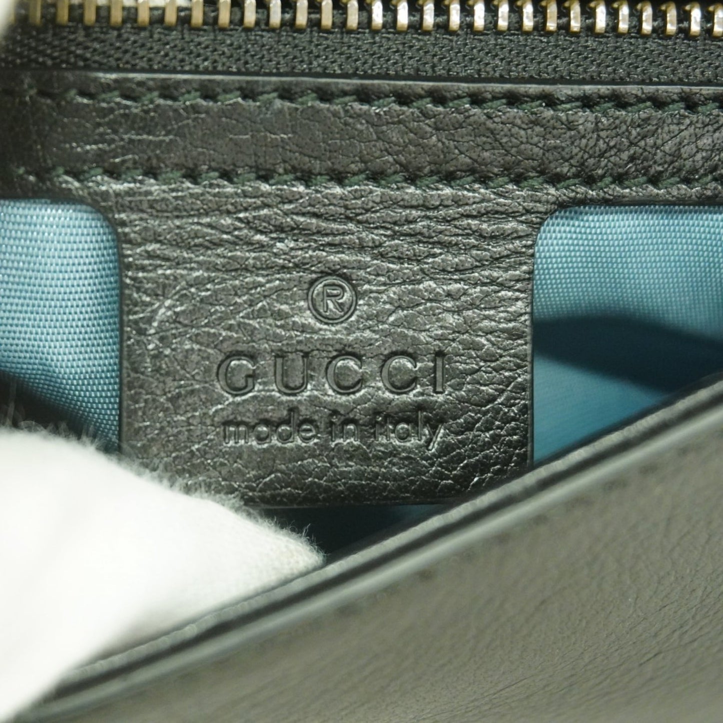 Gucci Black Green Leather Handbag