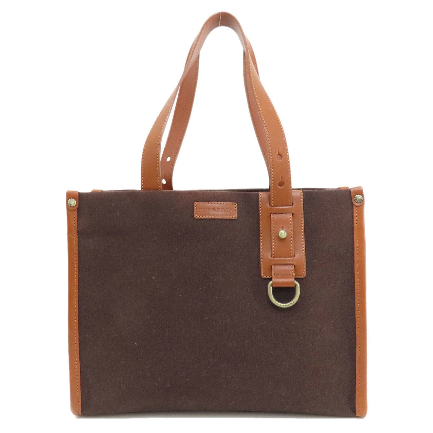 Burberry Dark Tote Bag Canvas Brown