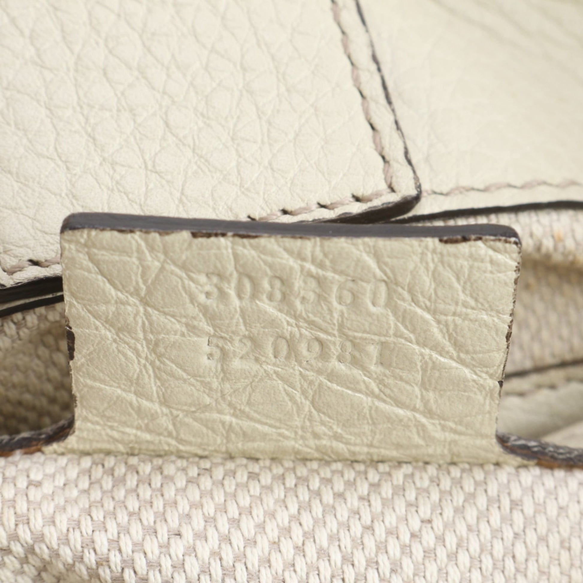 Gucci Beige Leather Canvas Shoulder Bag