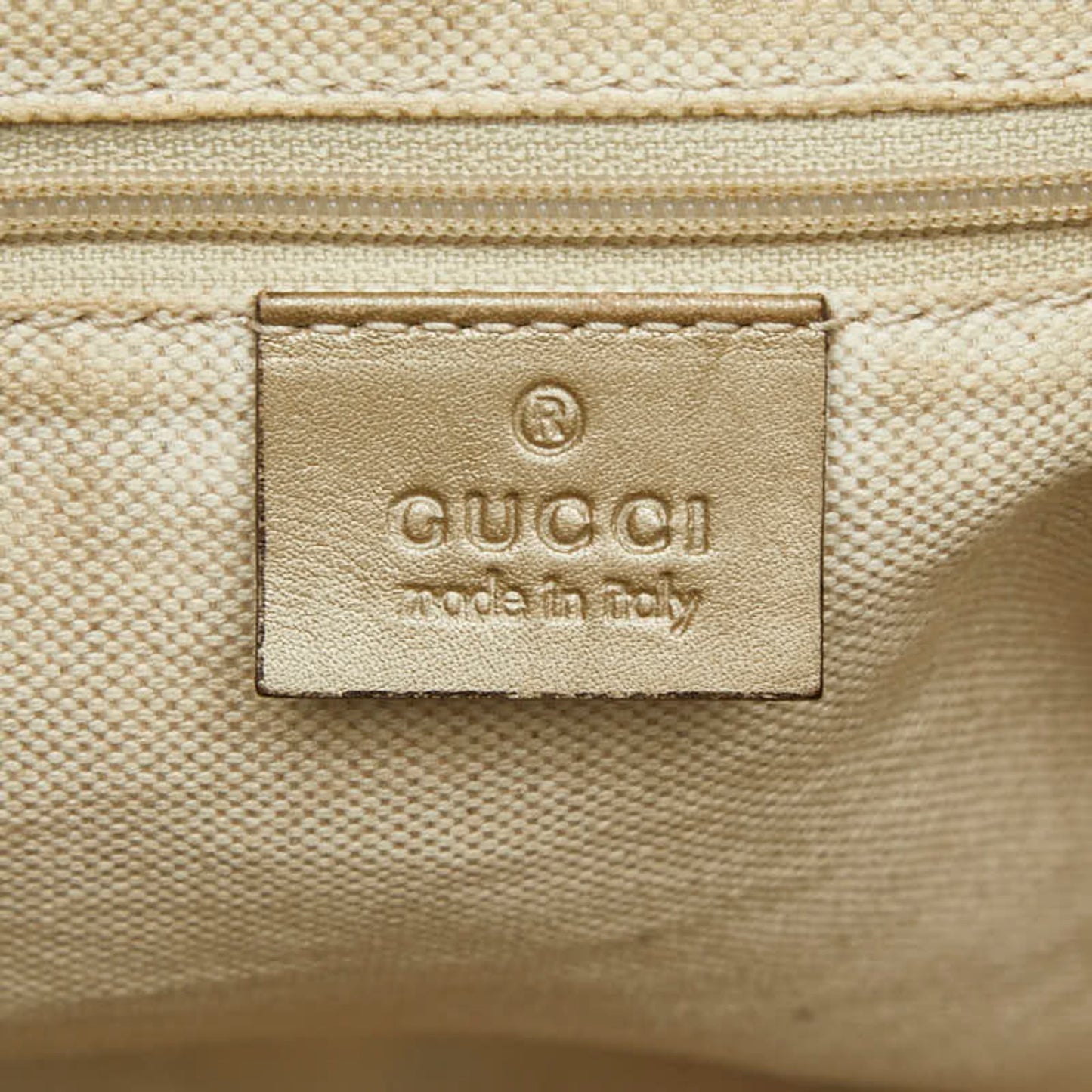 Gucci Beige Brown Canvas Leather Shoulder Bag Tote Bag
