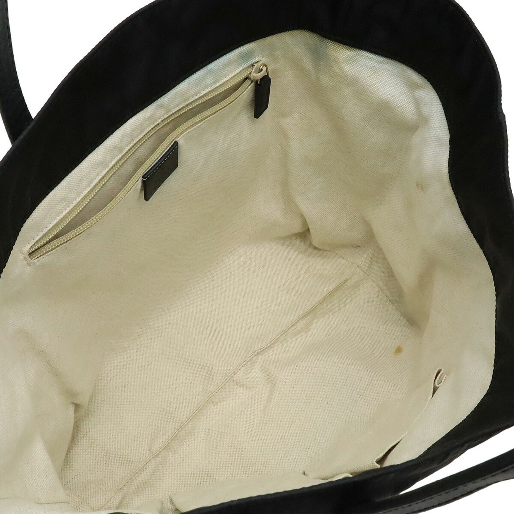 Gucci Black Nylon Leather Handbag Tote Bag