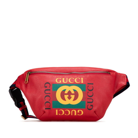 Gucci Sherry Line Red Color Leather Fanny Pack
