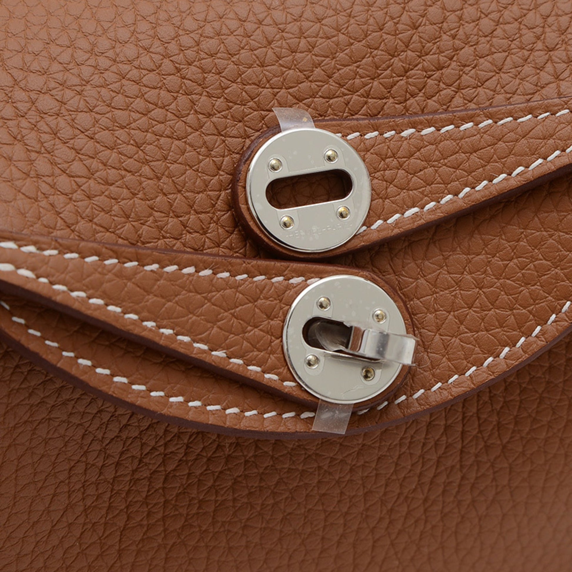 Hermes Taurillon Clemence Shoulder Bag Leather Brown Shoulder Bag 12