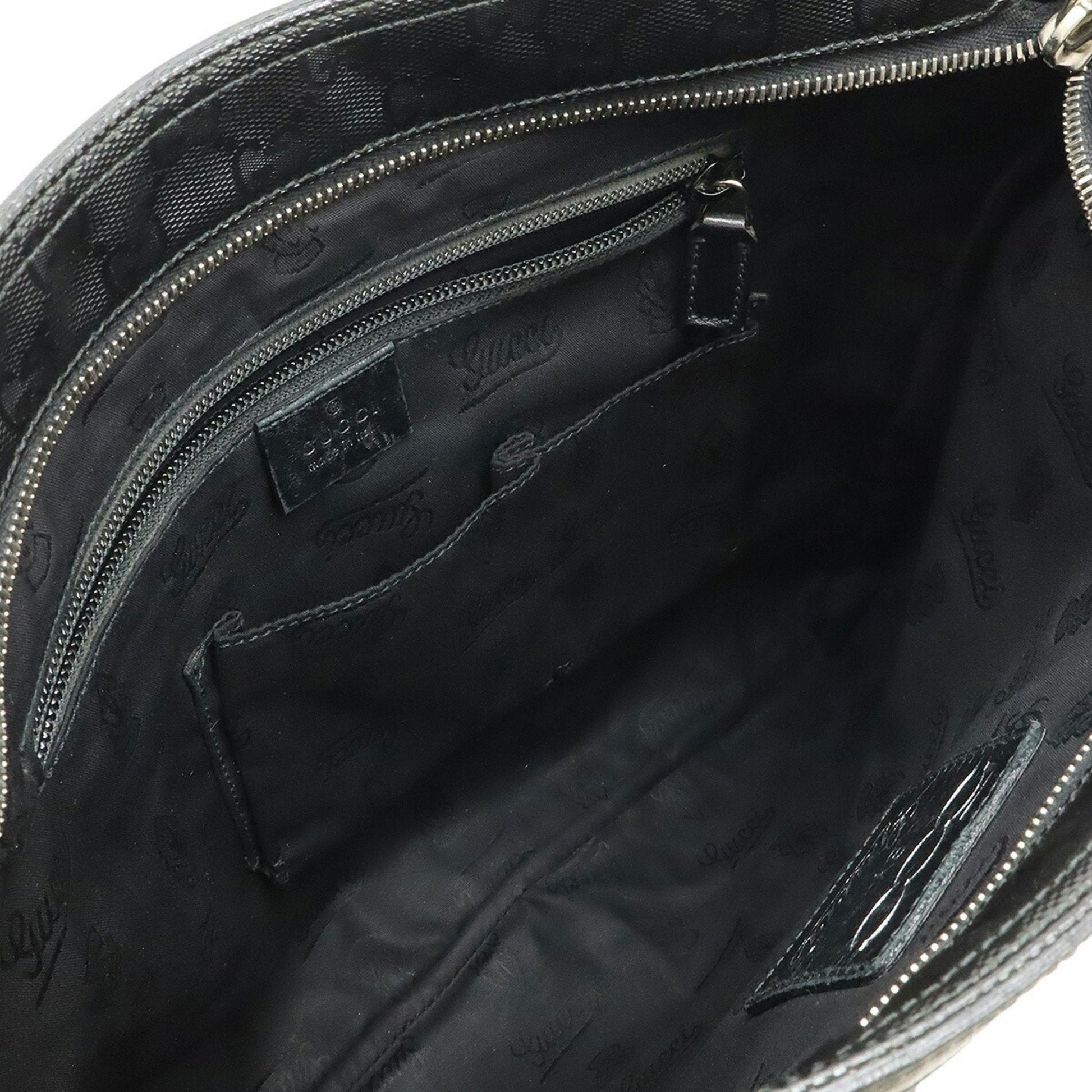 Gucci Black Green Red Color Gg Imprimé Leather Shoulder Bag