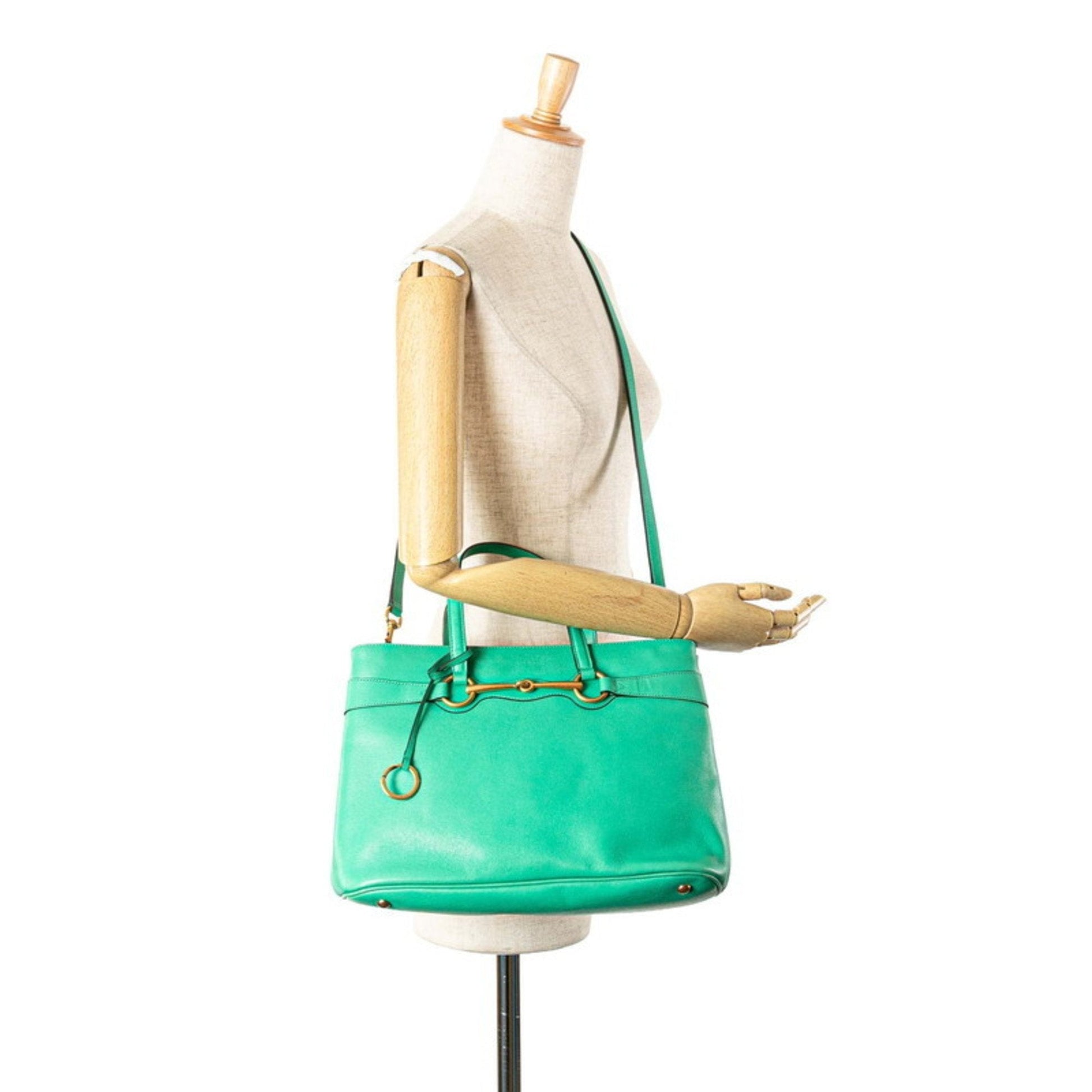 Gucci Green Leather Handbag Shoulder Bag