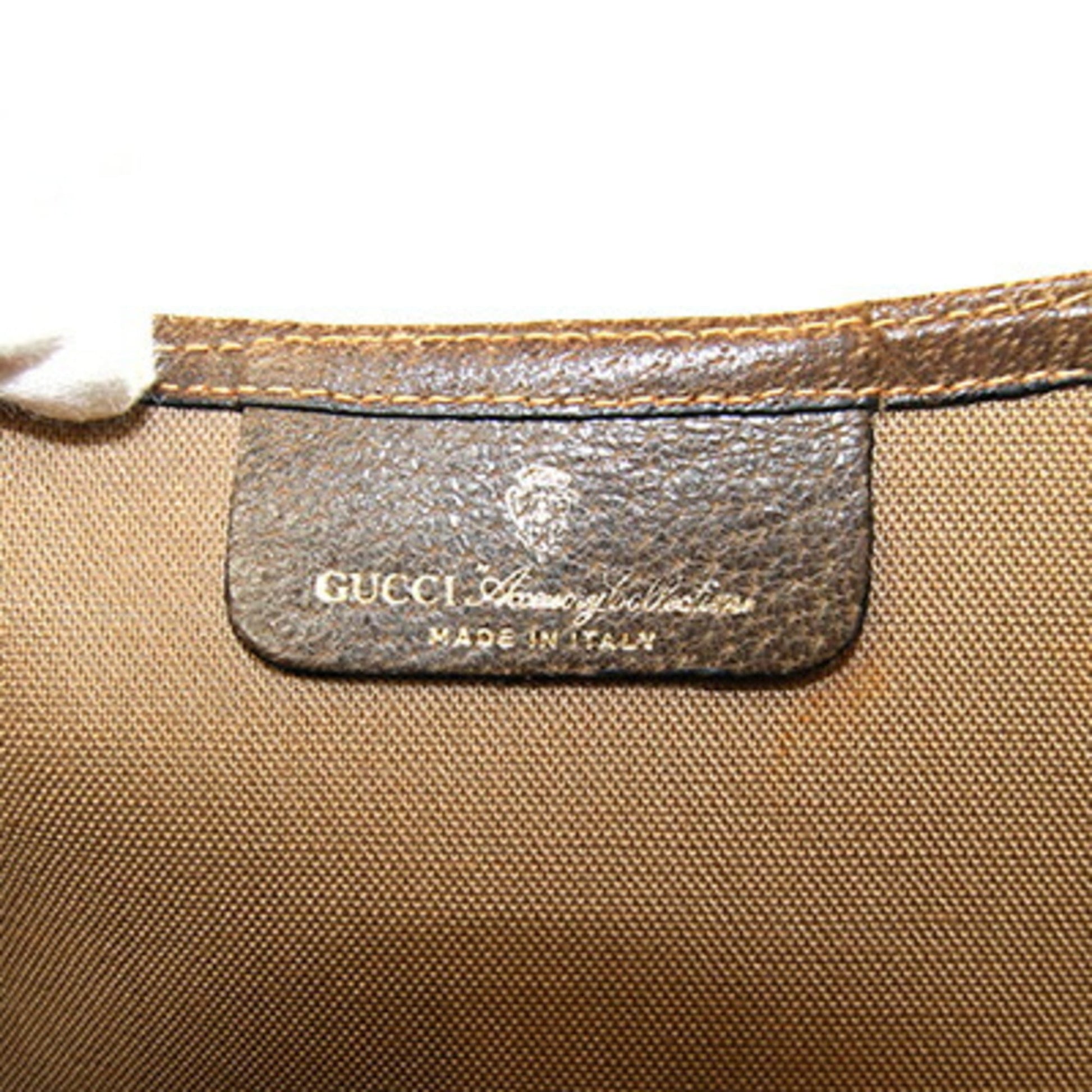 Gucci Beige Pvc Leather Canvas Tote Bag