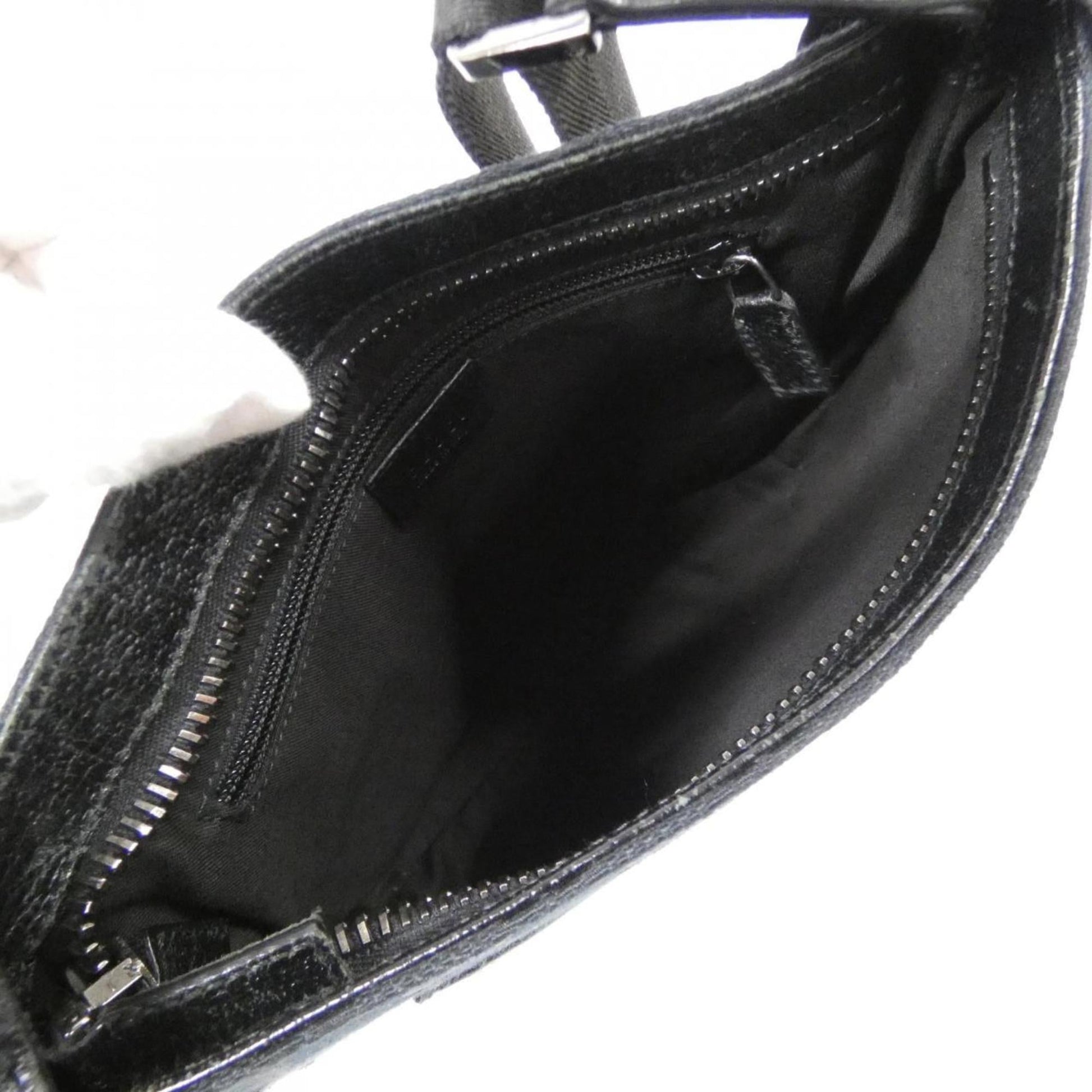 Gucci Black Gg Canvas Shoulder Bag