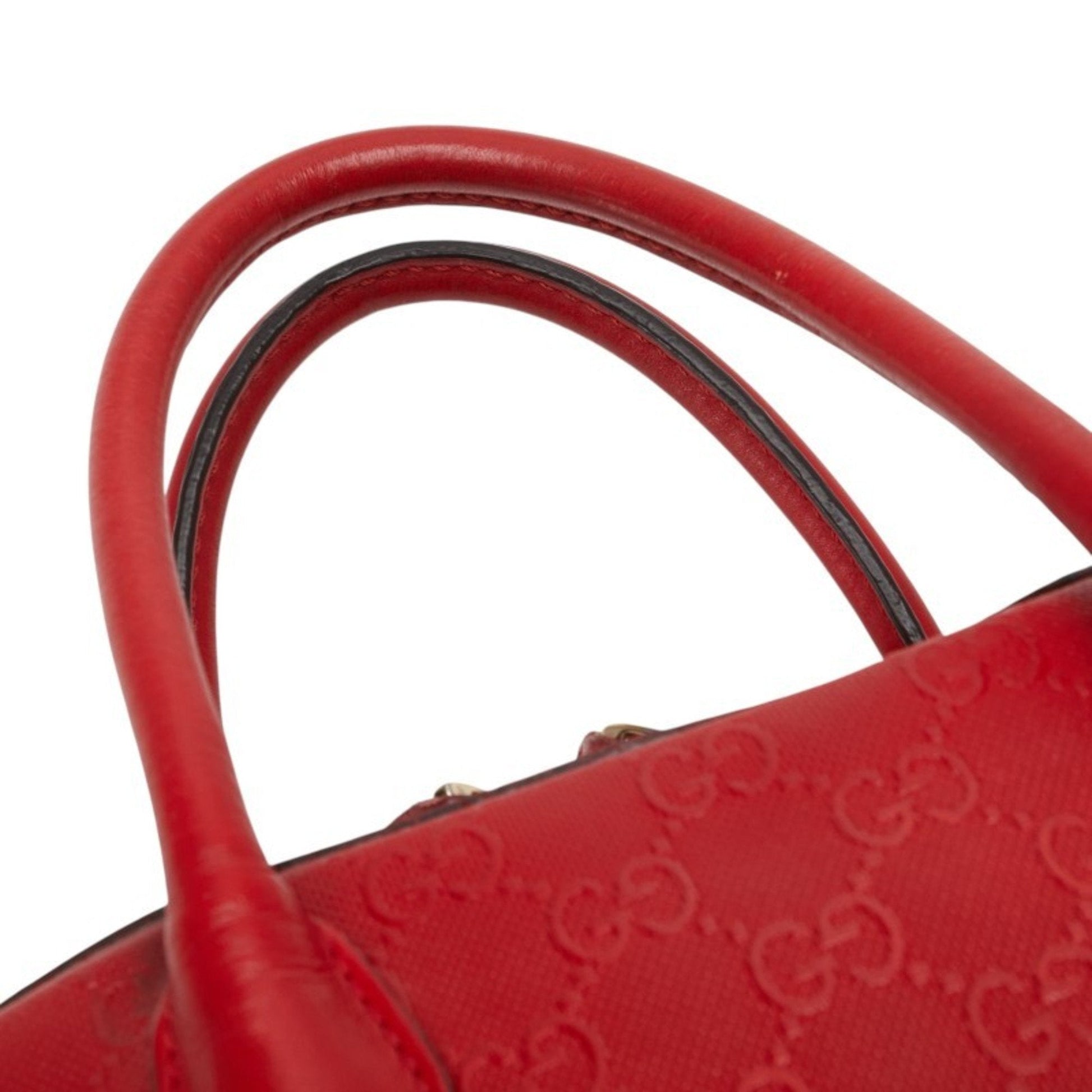 Gucci Red Color Leather Handbag Shoulder Bag
