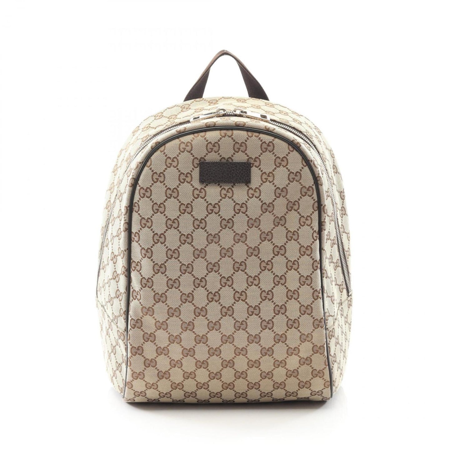 Gucci Beige Brown Canvas Leather Backpack