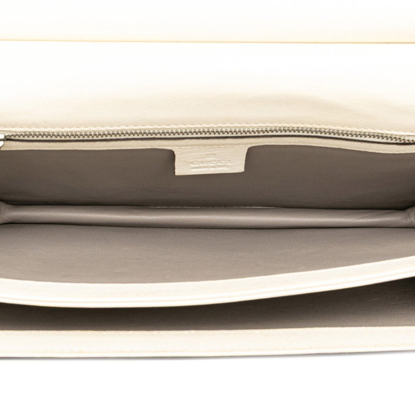 Gucci Gray White Leather Shoulder Bag