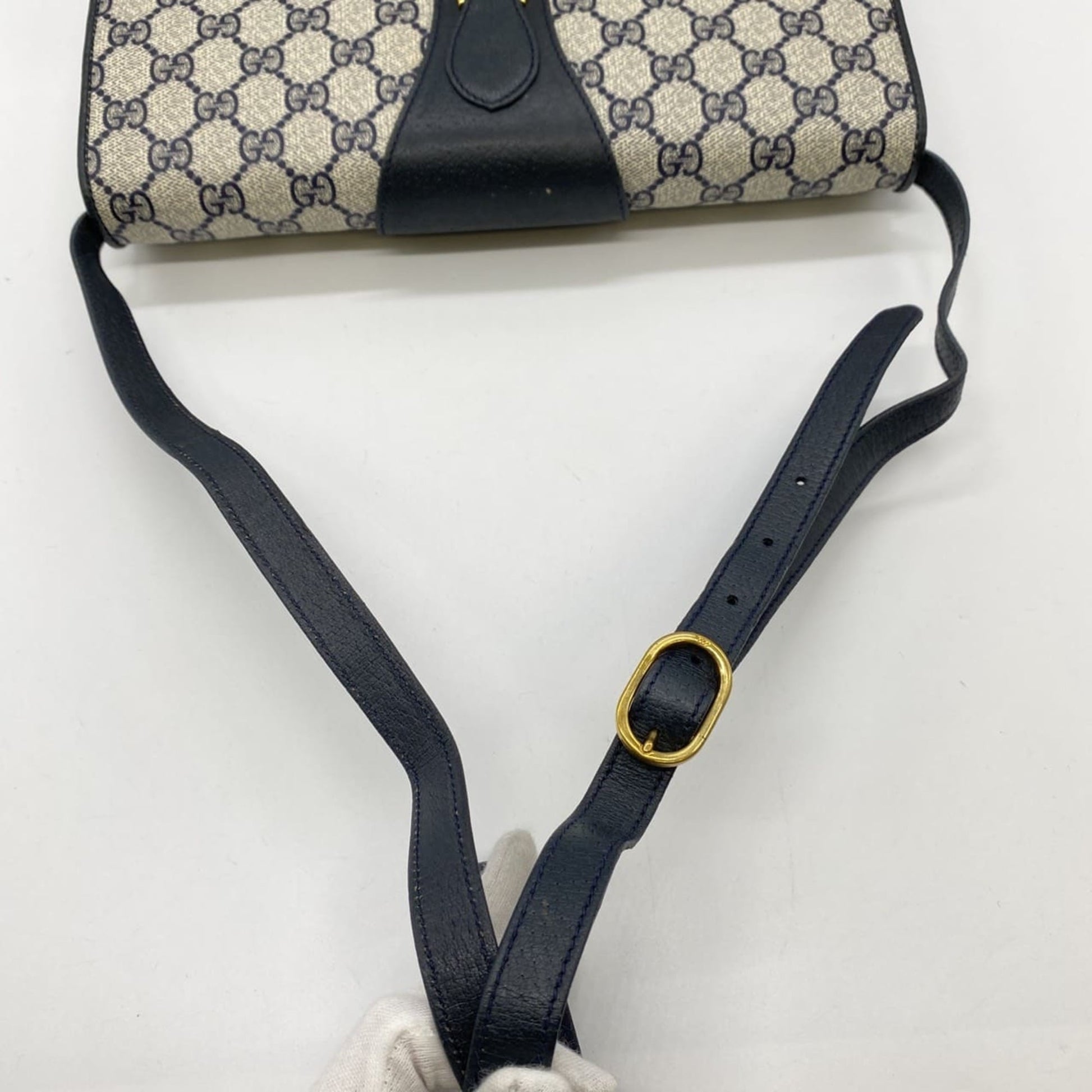 Gucci Navy Gg Supreme Shoulder Bag