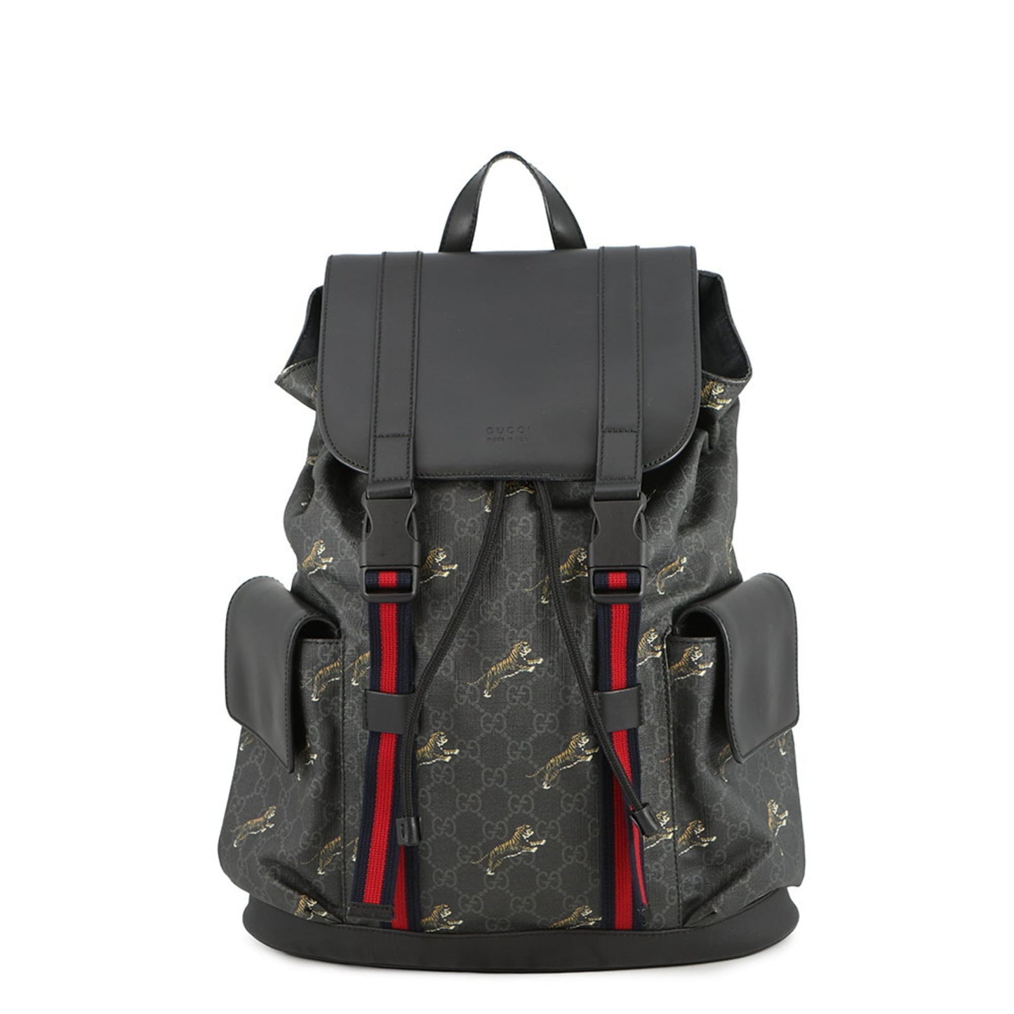 Gucci Sherry Line Black Gg Supreme Leather Backpack