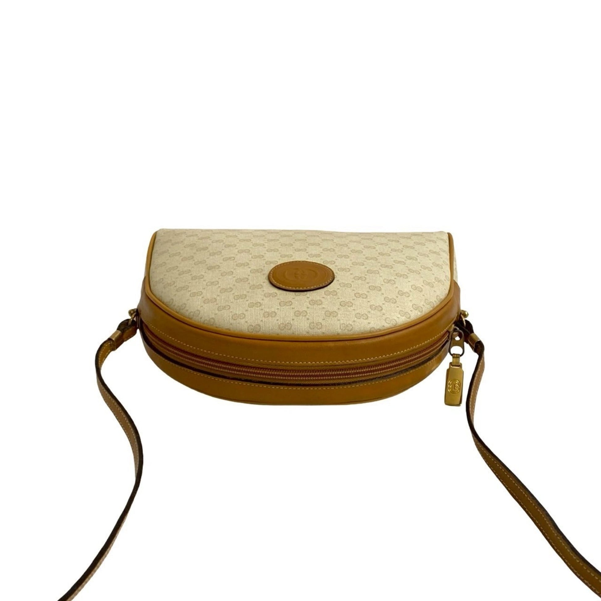 Gucci Brown Ivory Leather Pvc Pochette Shoulder Bag