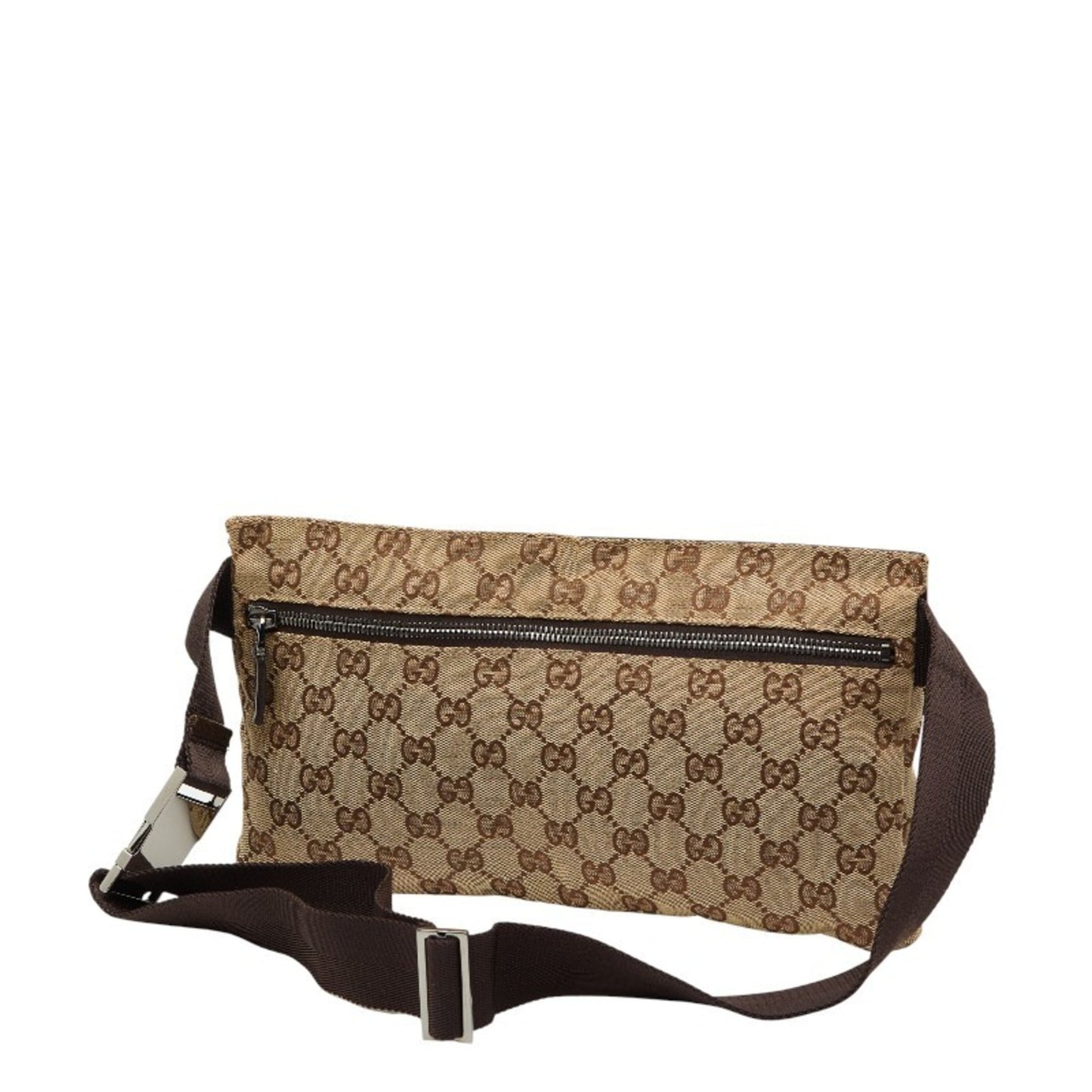 Gucci Gg Canvas Beige Brown Gg Canvas Leather Sling Bag
