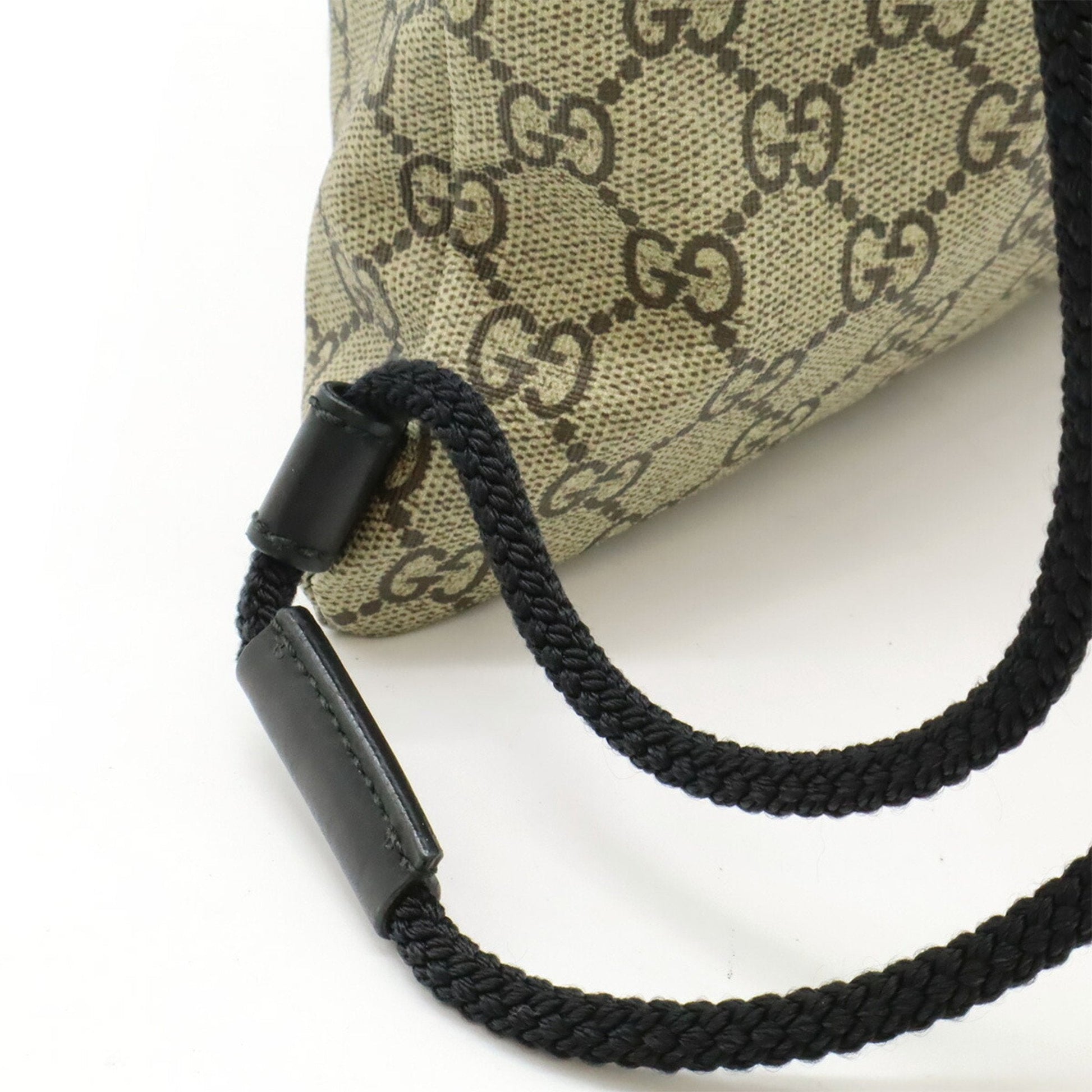 Gucci Beige Dark Brown Multi-Color Gg Supreme Leather/Webbing Backpack
