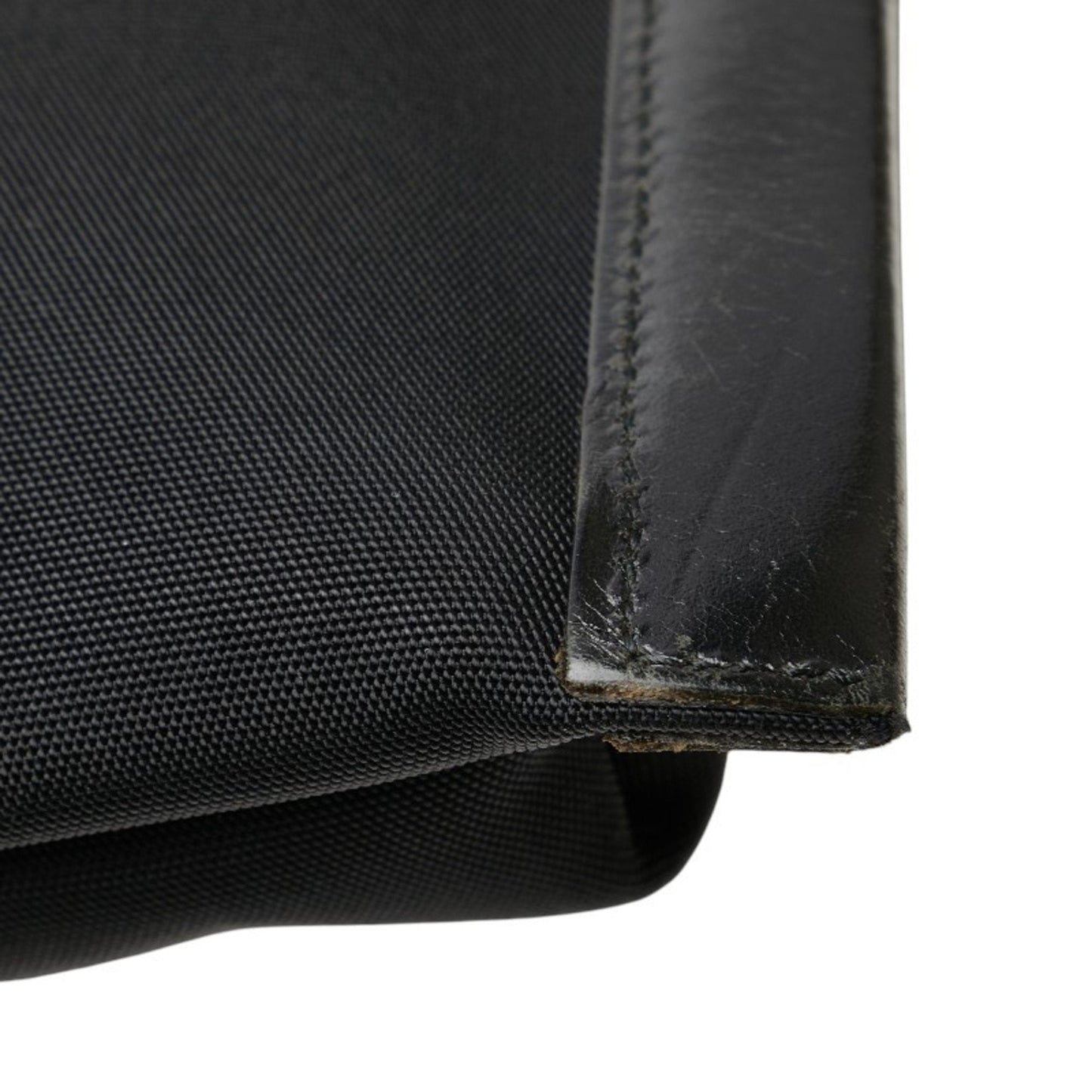 Gucci Black Leather Nylon Canvas Shoulder Bag