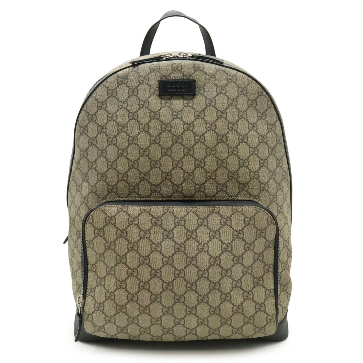 Gucci Beige Black Gg Supreme Backpack