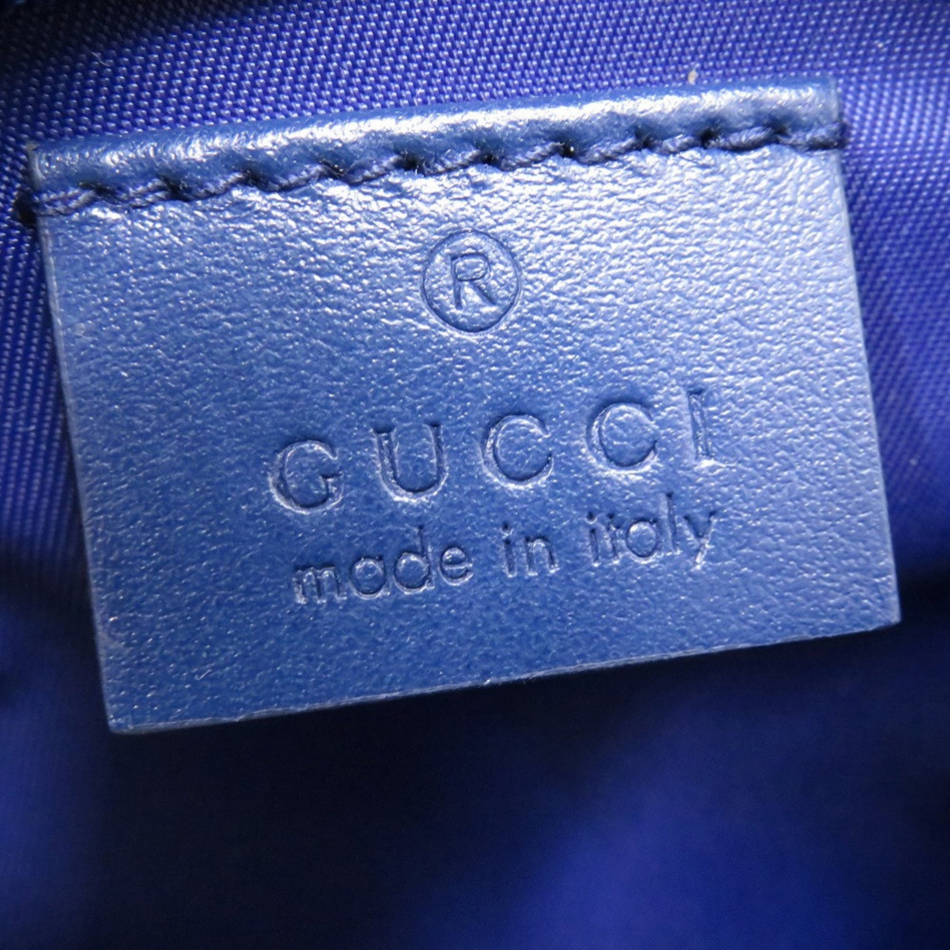 Gucci Blue Navy Red Color Canvas Leather Fanny Pack Pouch