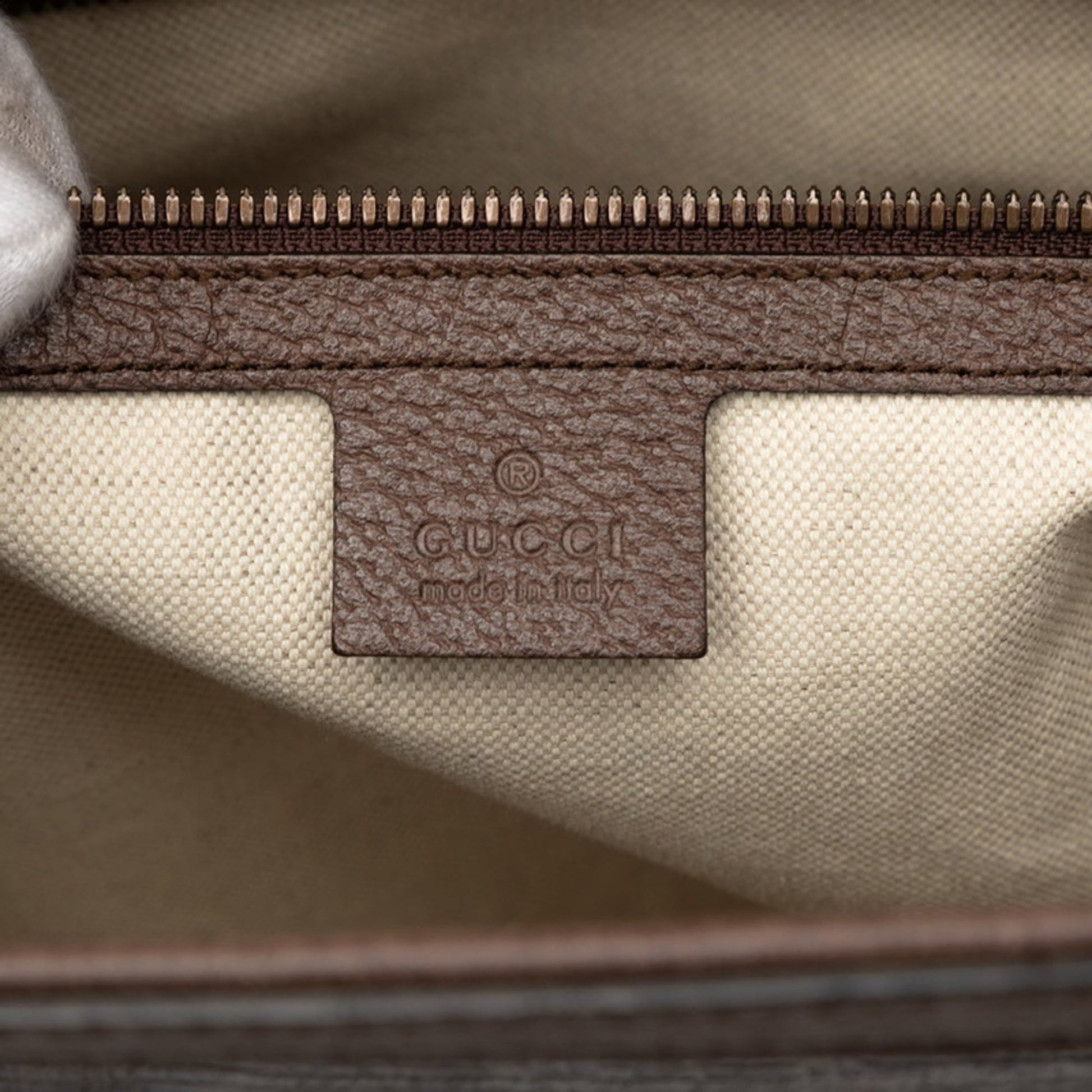 Gucci Beige Brown Gg Supreme Pvc Leather Shoulder Bag Tote Bag