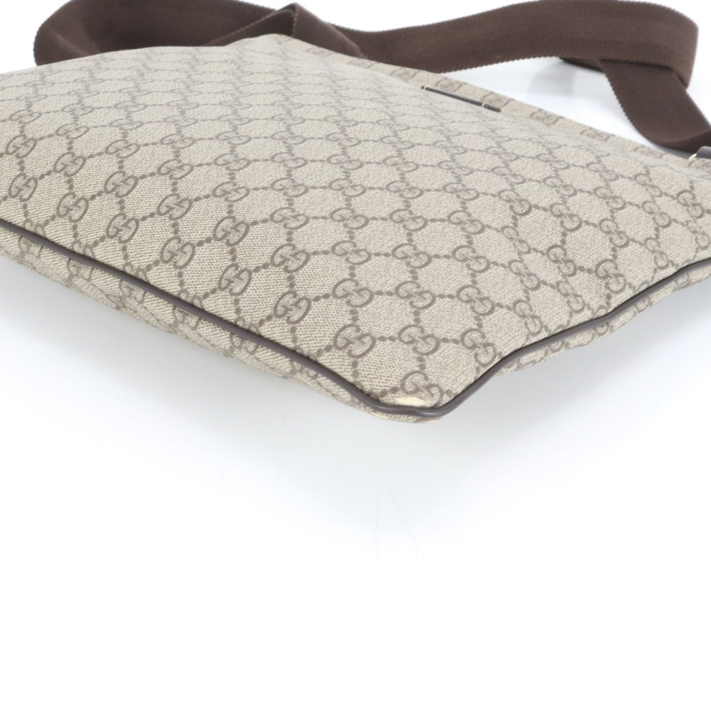 Gucci Brown Leather Coated Canvas Shoulder Bag