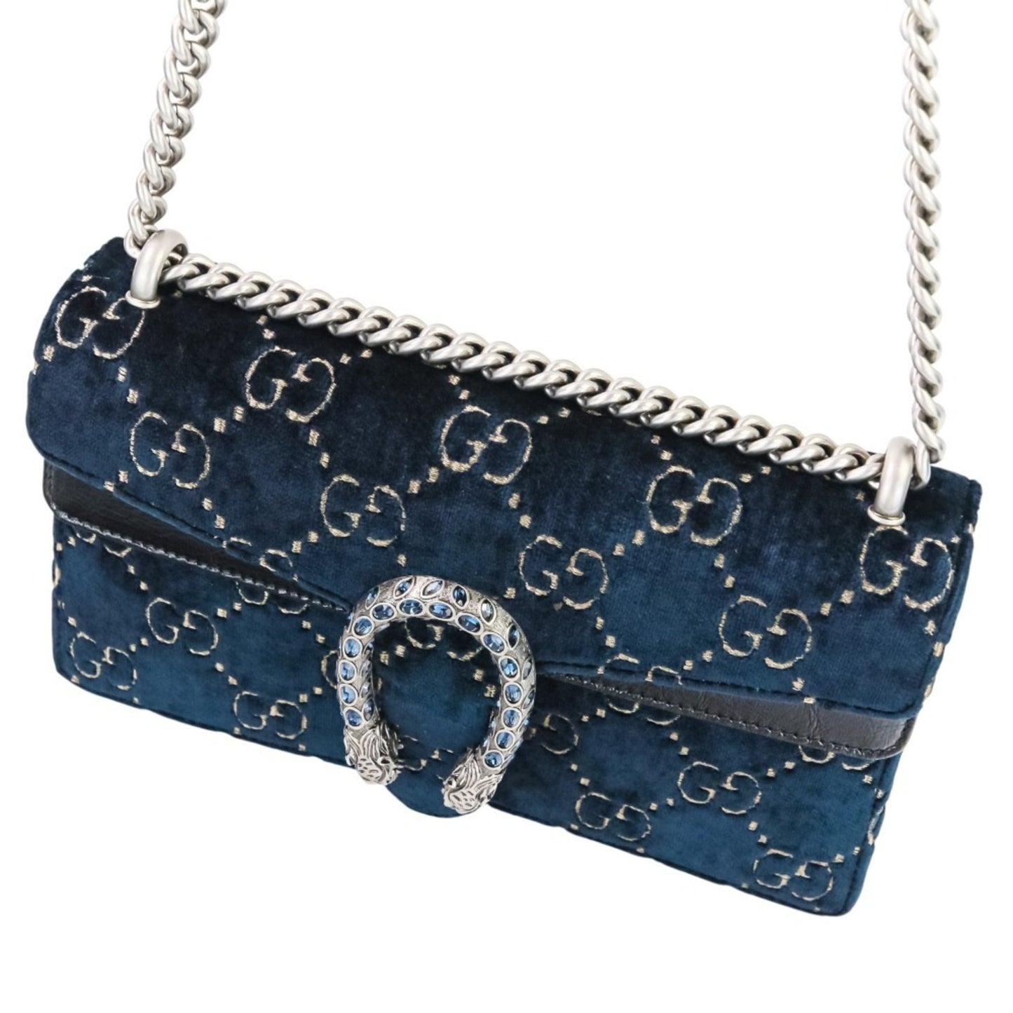 Gucci Navy Velvet Shoulder Bag