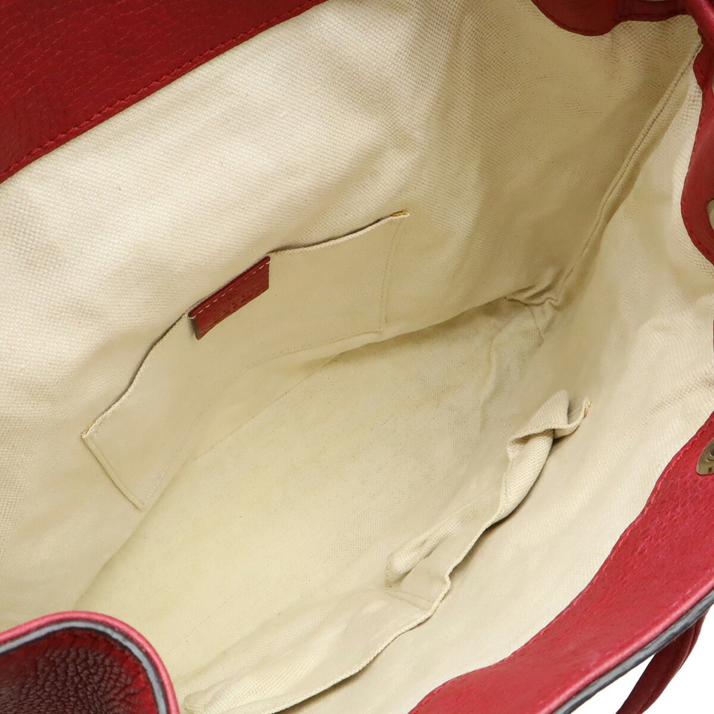 Gucci Red Color Bamboo Leather Backpack Shoulder Bag