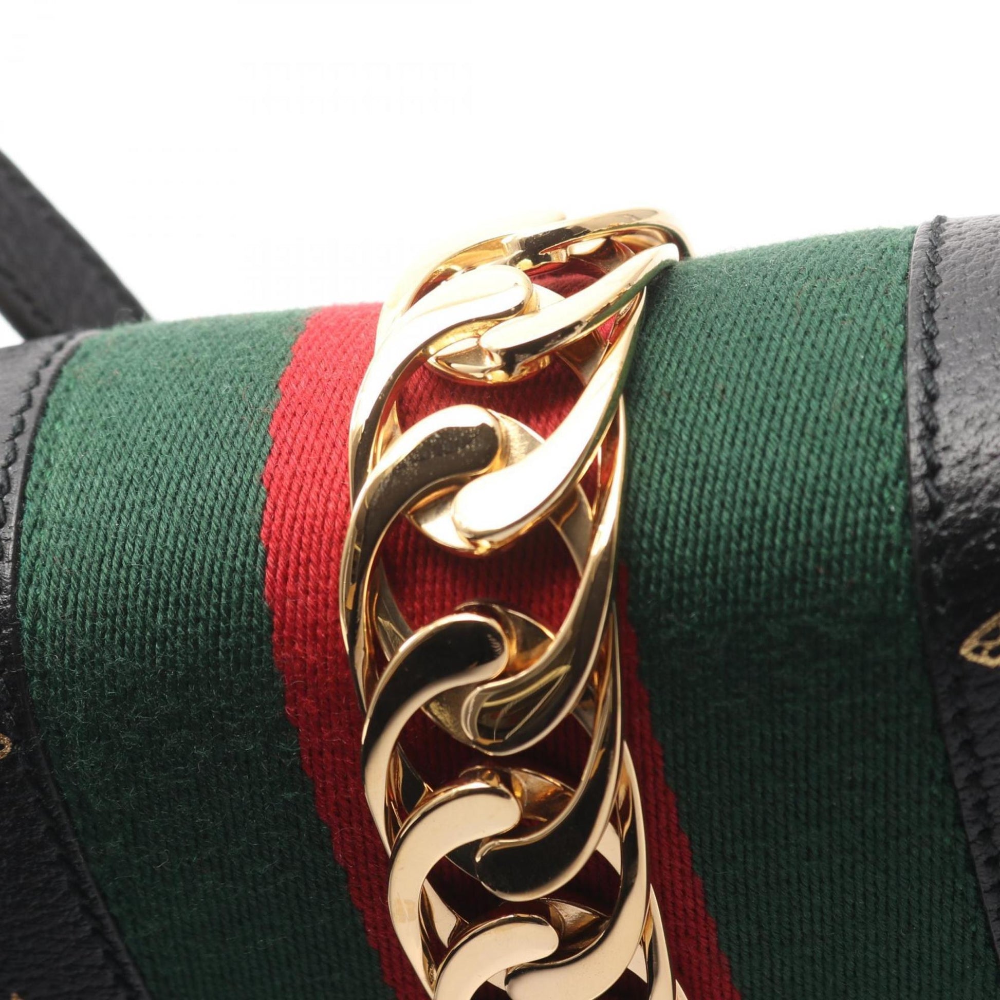 Gucci Black Gold Leather Shoulder Bag