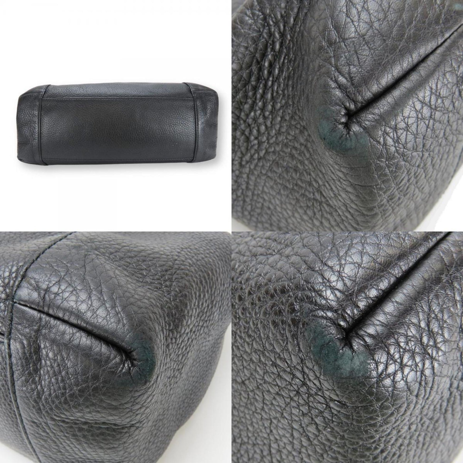 Gucci Black Leather Tote Bag