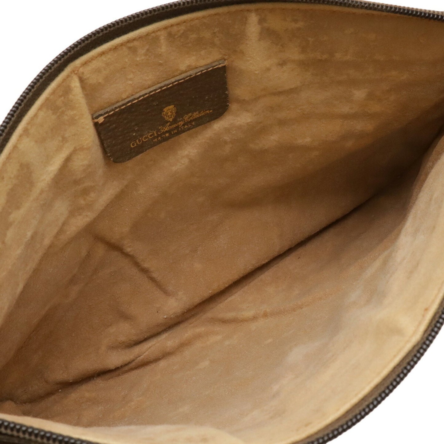 Gucci Gg Plus Beige Coated Canvas Leather Clutch Bag Pochette Shoulder Bag
