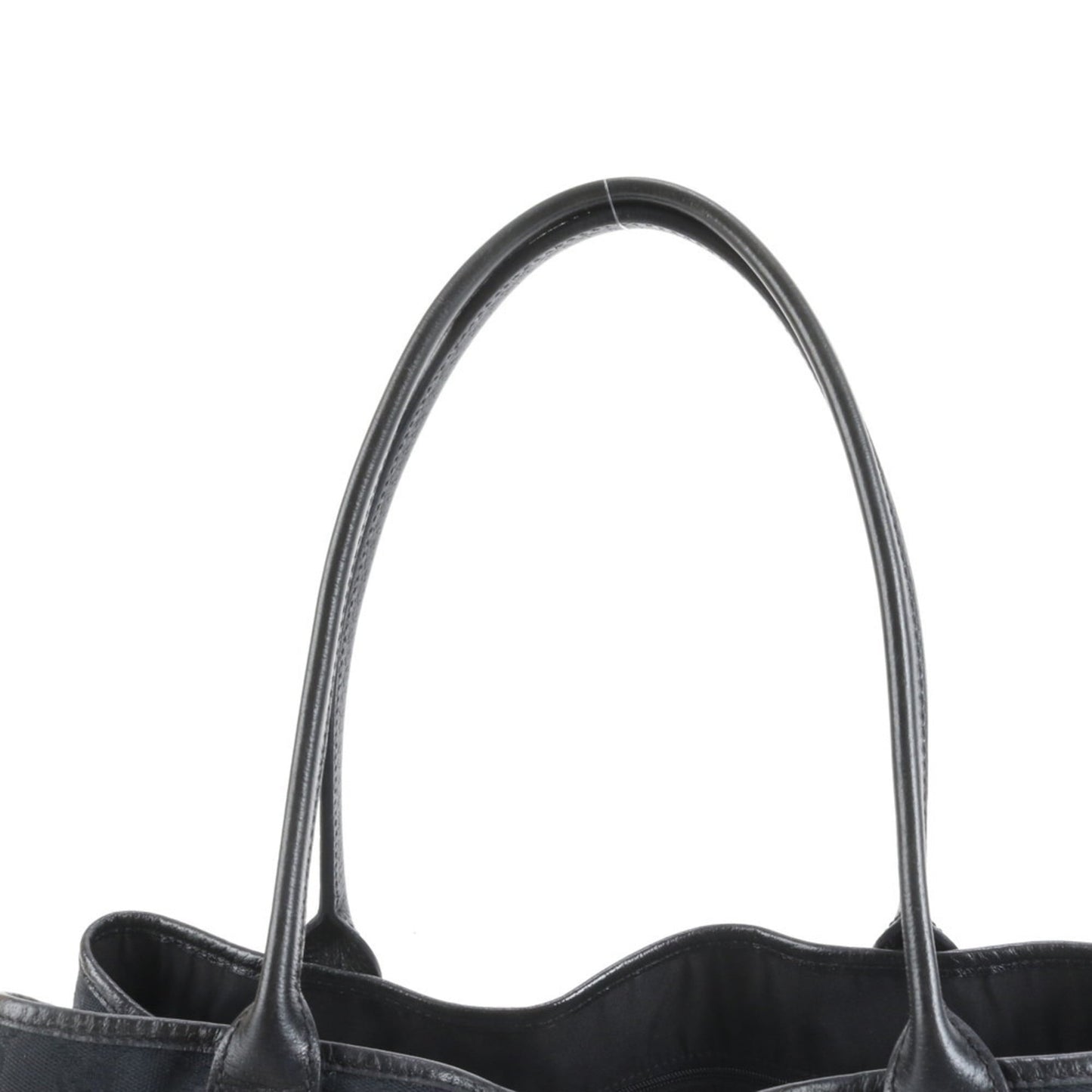 Gucci Black Leather Canvas Tote Bag