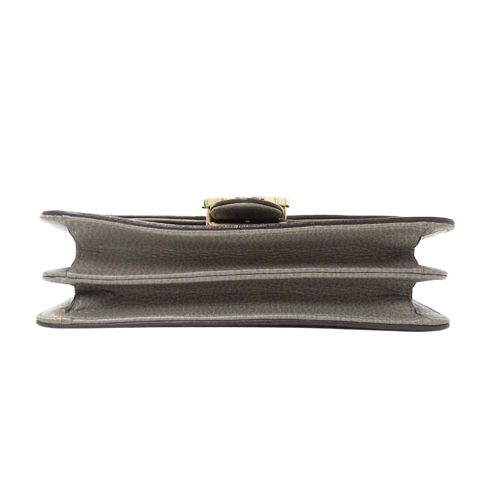 Gucci Gray Leather Shoulder Bag