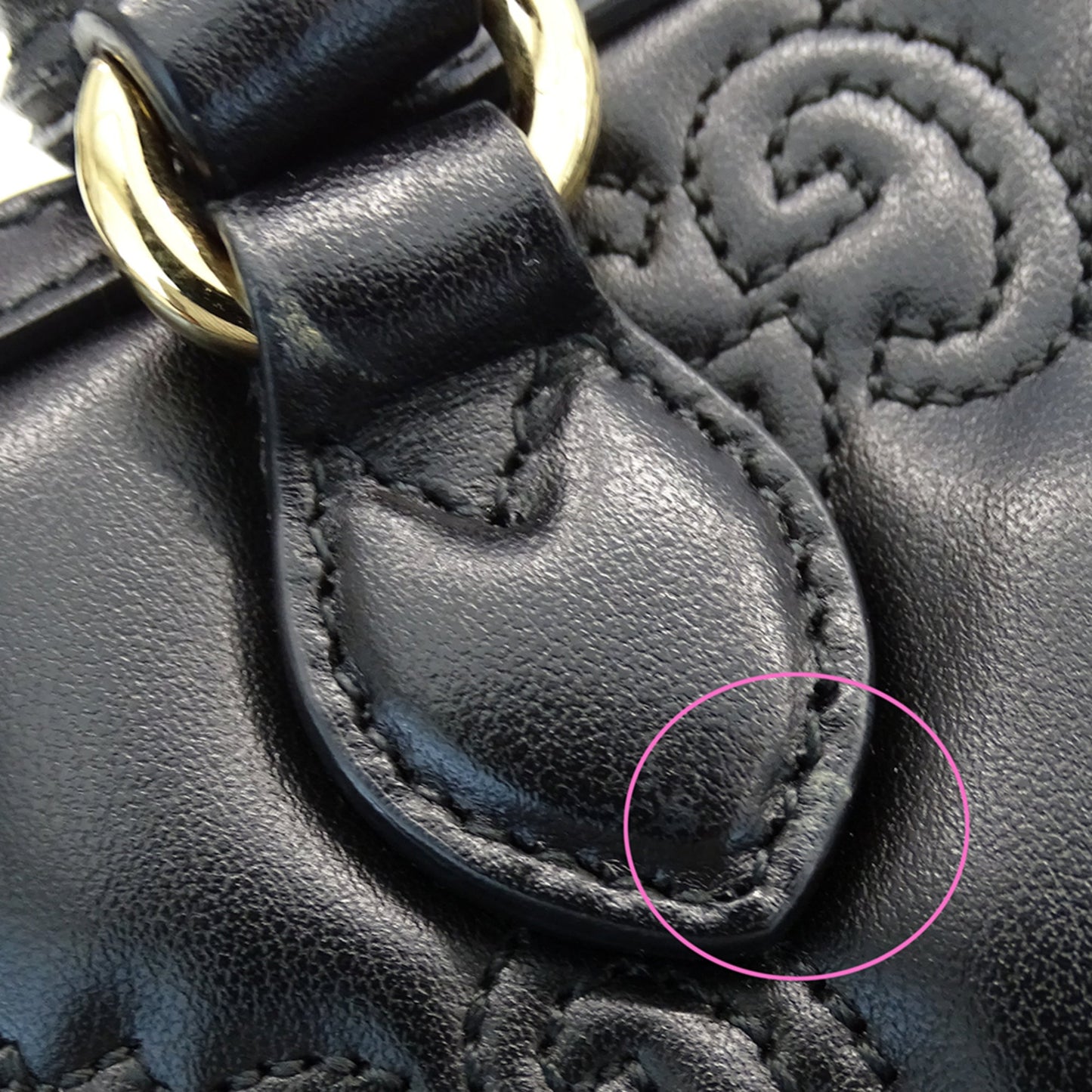 Gucci Black Leather Handbag Shoulder Bag